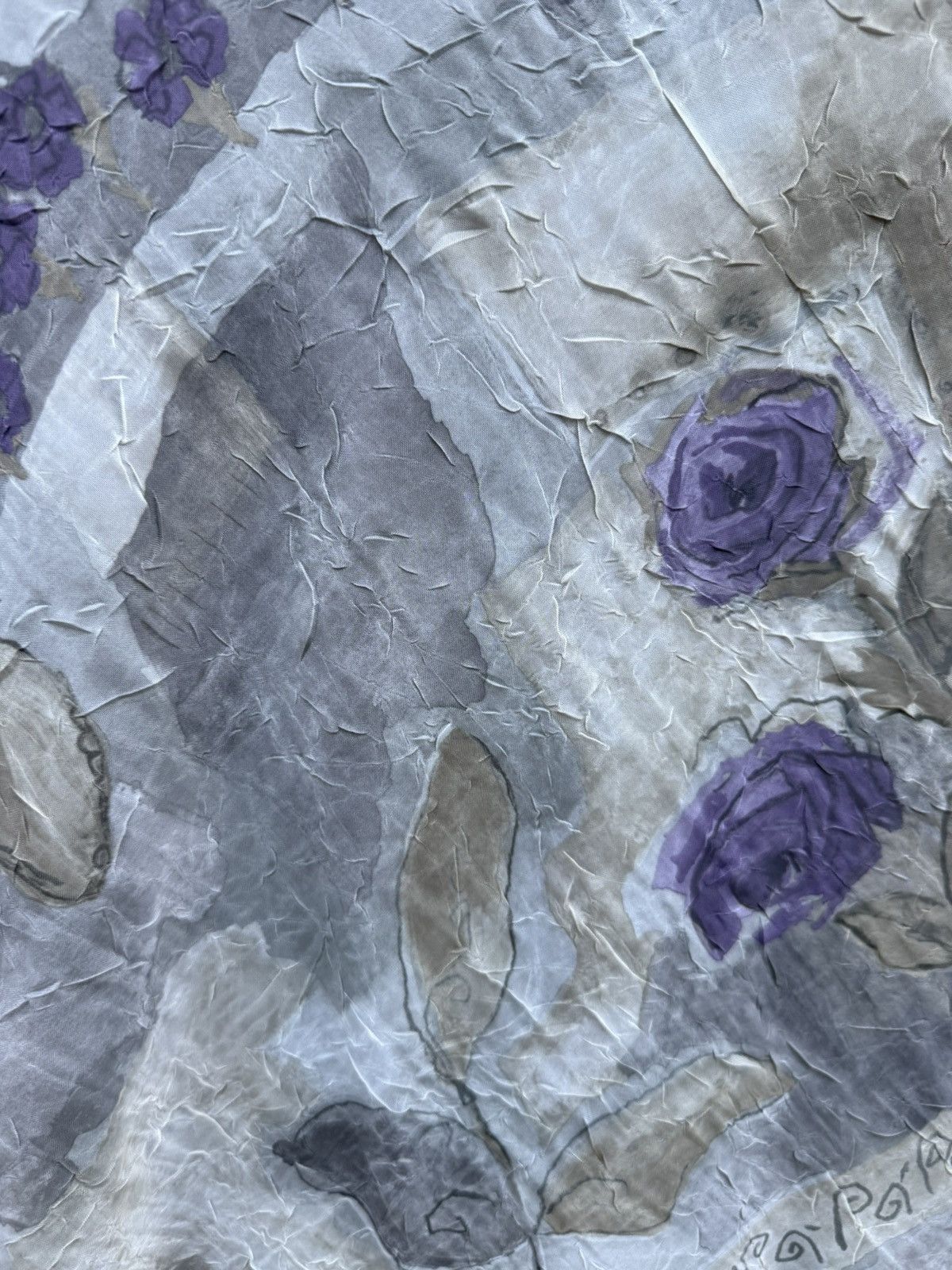 Other VTG 90s Y2K Sage Green Purple Crinkle Overlay Maxi Dress Size XL / US 12-14 / IT 48-50 - 10 Thumbnail