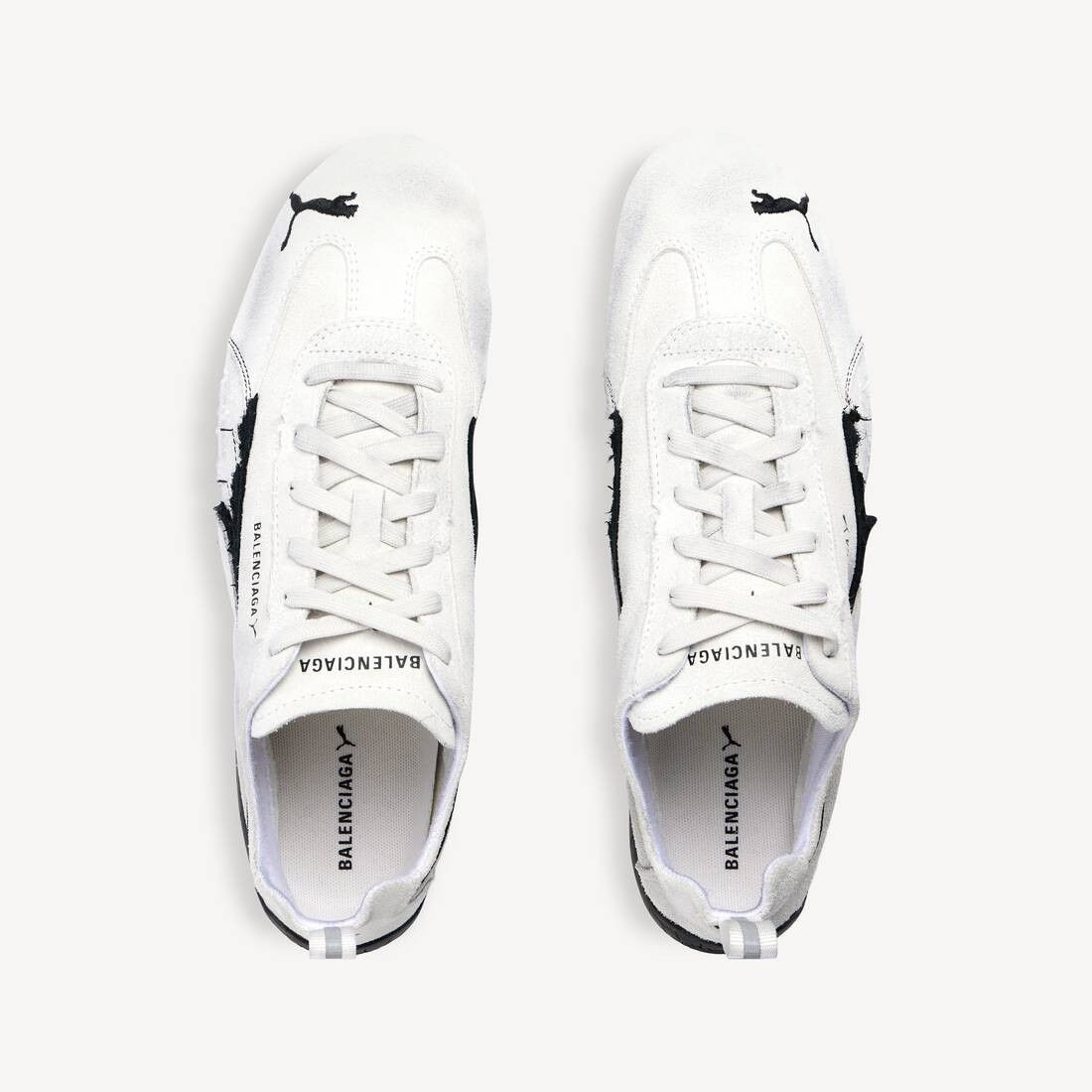 Balenciaga × Puma o1w1db10326 Speedcat Suede Sneakers in White/Black Size US 6 / EU 39 - 5 Thumbnail