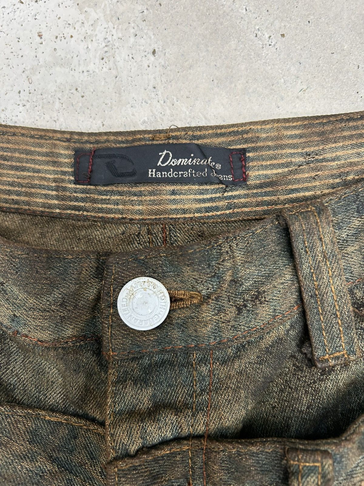 20471120 Vintage Dominate Japan Double Waist Mud Washed Dirty Wording Size US 30 / EU 46 - 11 Thumbnail