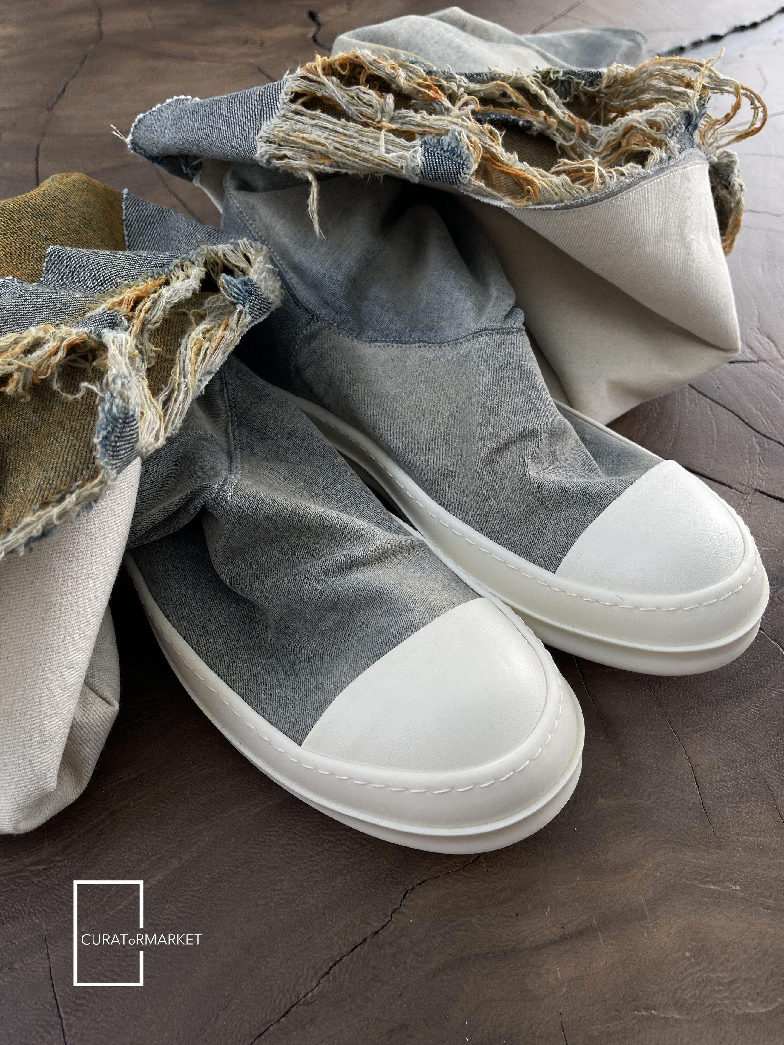 Rick Owens Drkshdw GRAIL RARE EU45 Orange Degrade Fetish Ramone Sock Boot SS24 Size US 12 / EU 45 - 6 Thumbnail