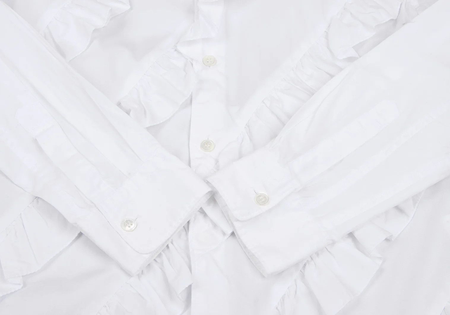 Comme des Garcons Homme Plus Bias Frill Cotton Shirt in White, Size XS Size US XS / EU 42 / 0 - 7 Thumbnail