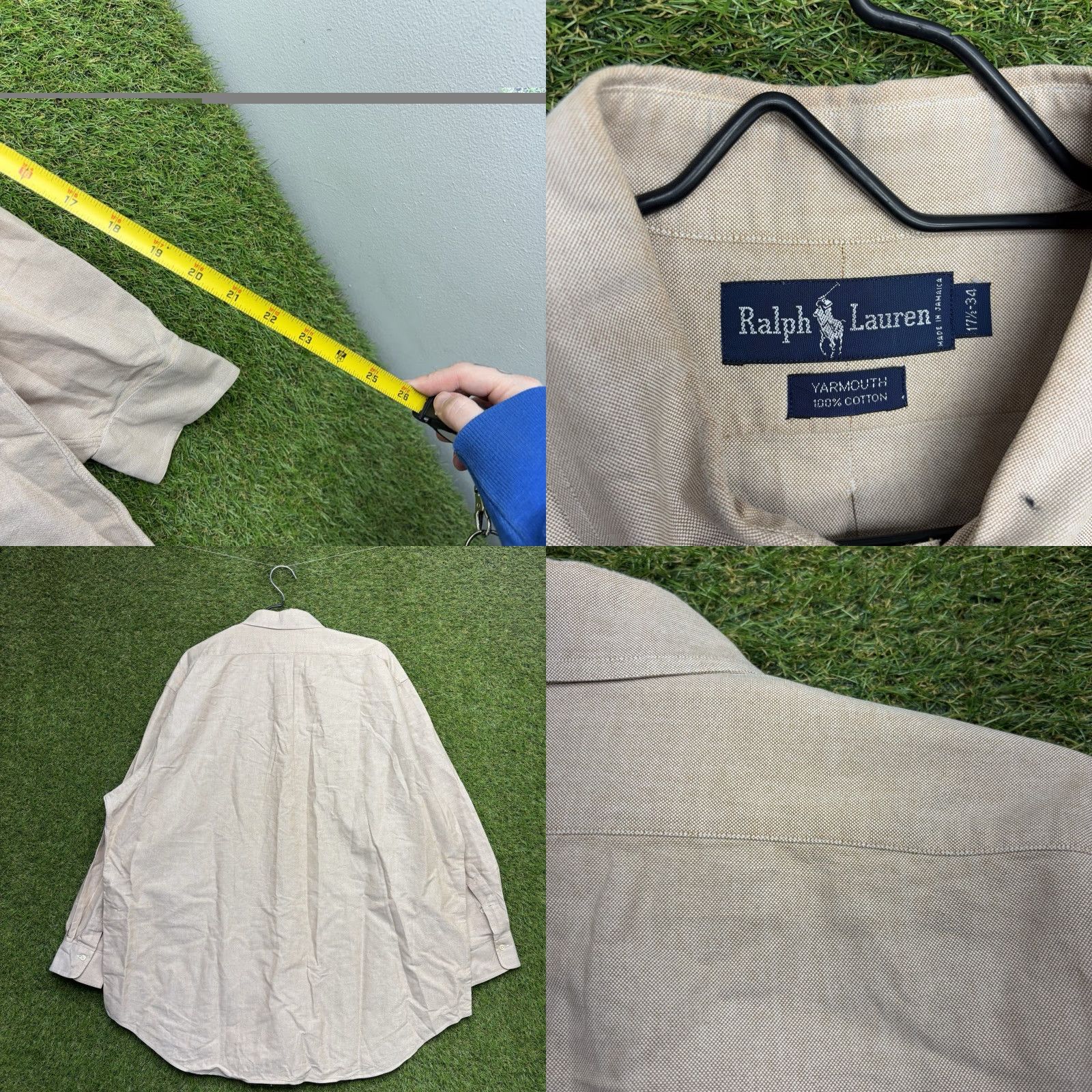 Ralph Lauren Ralph Lauren Yarmouth Button Up Shirt Mens 17.5/34 Beige Flesh Pony Cotton Size US XXL / EU 58 / 5 - 8 Thumbnail