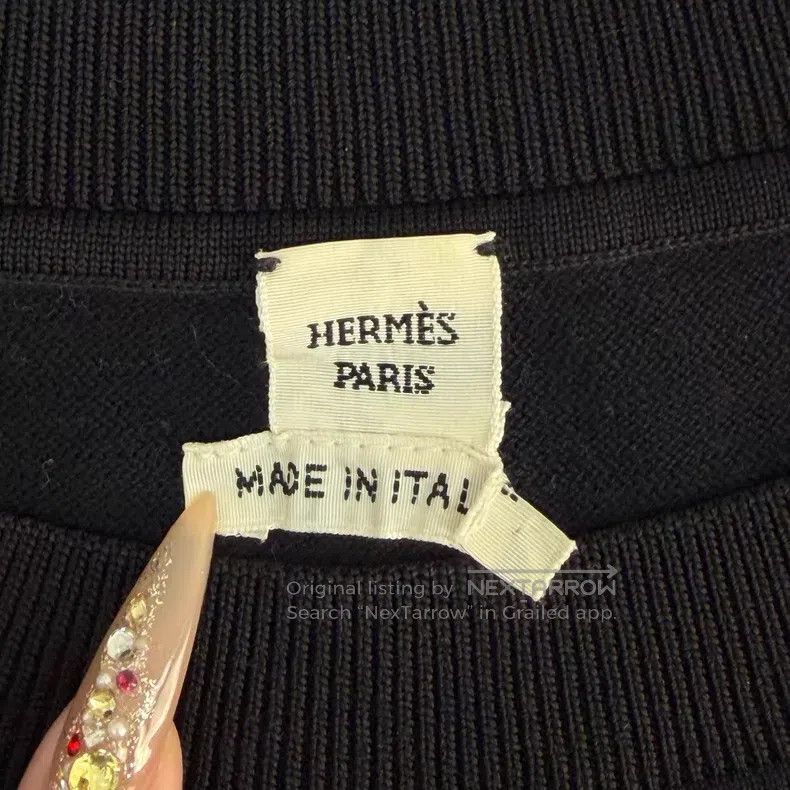 Hermes Hermes Black lace pattern short sleeve knit top Size XS / US 0-2 / IT 36-38 - 5 Thumbnail