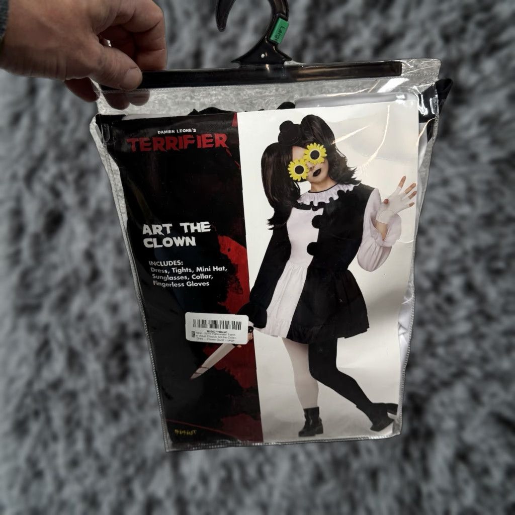 Espirit Spirit Halloween Terrifier Classic Art The Clown Dress Costume Adult L 12-14 Shirt?, Women's (Size Large)
