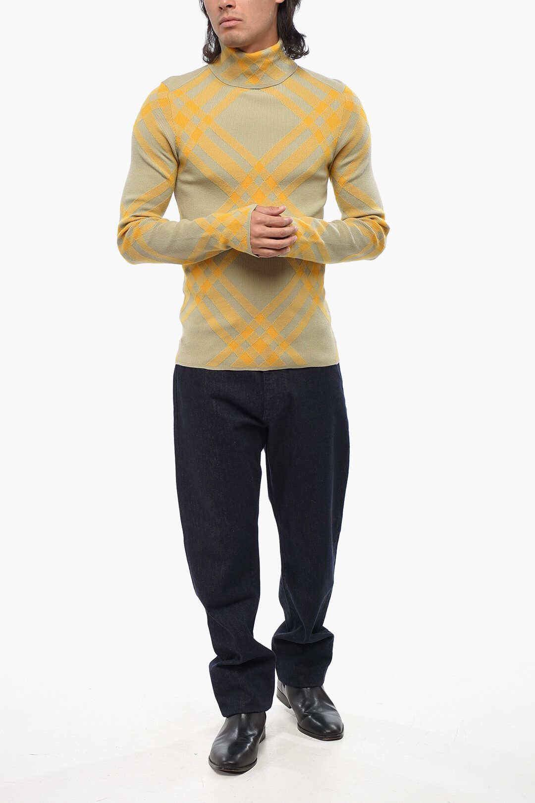 Burberry og1mm1125 Wool Blend Turtleneck Sweater in Beige/Yellow Size US M / EU 48-50 / 2 - 4 Thumbnail