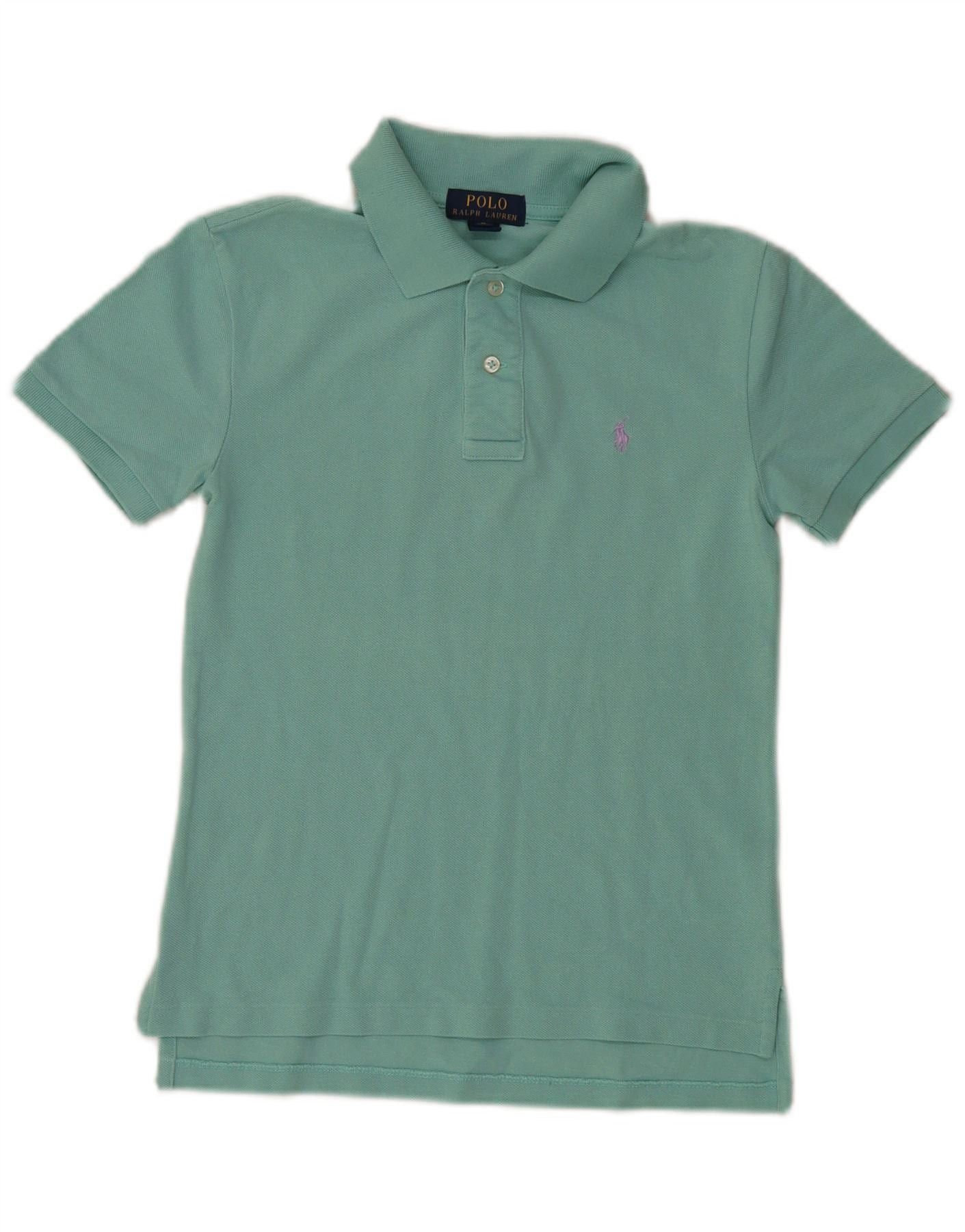 Polo Ralph Lauren Girls Polo Shirt 10-11 Years Medium Turquoise Cotton Size M / US 6-8 / IT 42-44 - 1 Thumbnail
