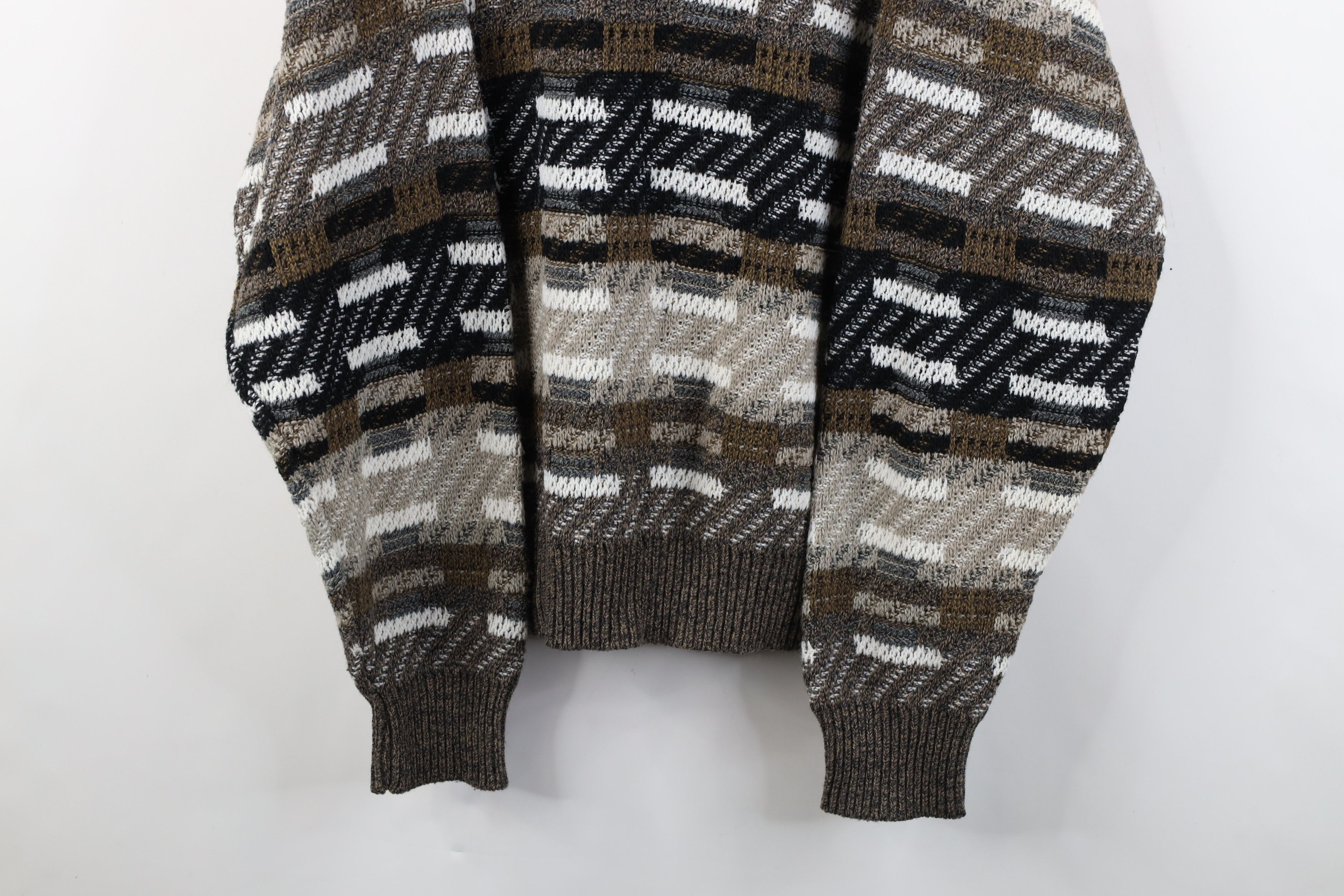 Vintage Vintage 90s Streetwear Geometric Knit Crewneck Sweater USA Size US XL / EU 56 / 4 - 3 Thumbnail