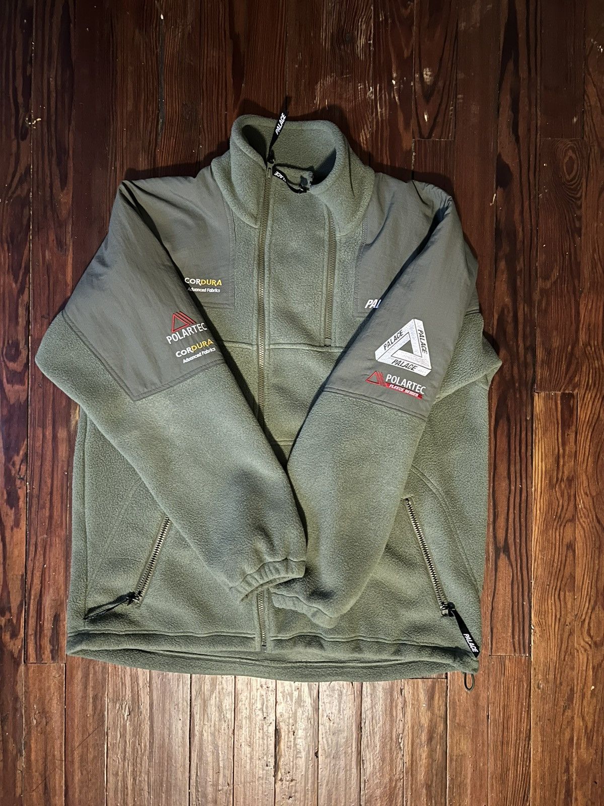 Palace Palace Polartec Double Zip Funnel Olive | Grailed