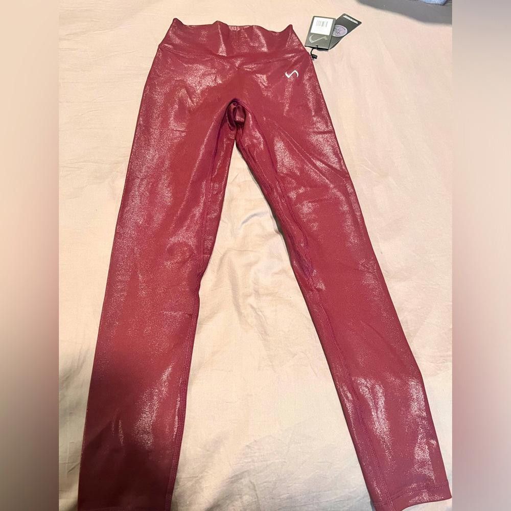 Designer TLF High-Performance Burgundy Leggings for Women Size 26" / US 2 / IT 38 - 3 Thumbnail