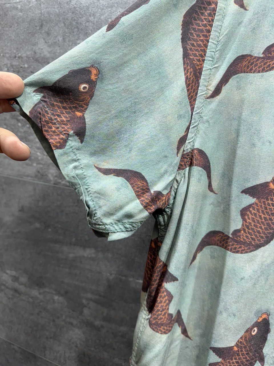 Percival Percival Shirt Viscose Fish Short Sleeve Button Up Size M Size US M / EU 48-50 / 2 - 4 Thumbnail