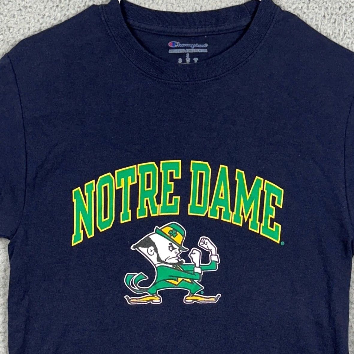 Champion Notre Dame Fighting Irish Mens Small T Shirt Graphic Tee Navy Blue Champion EUC Size US S / EU 44-46 / 1 - 2 Thumbnail