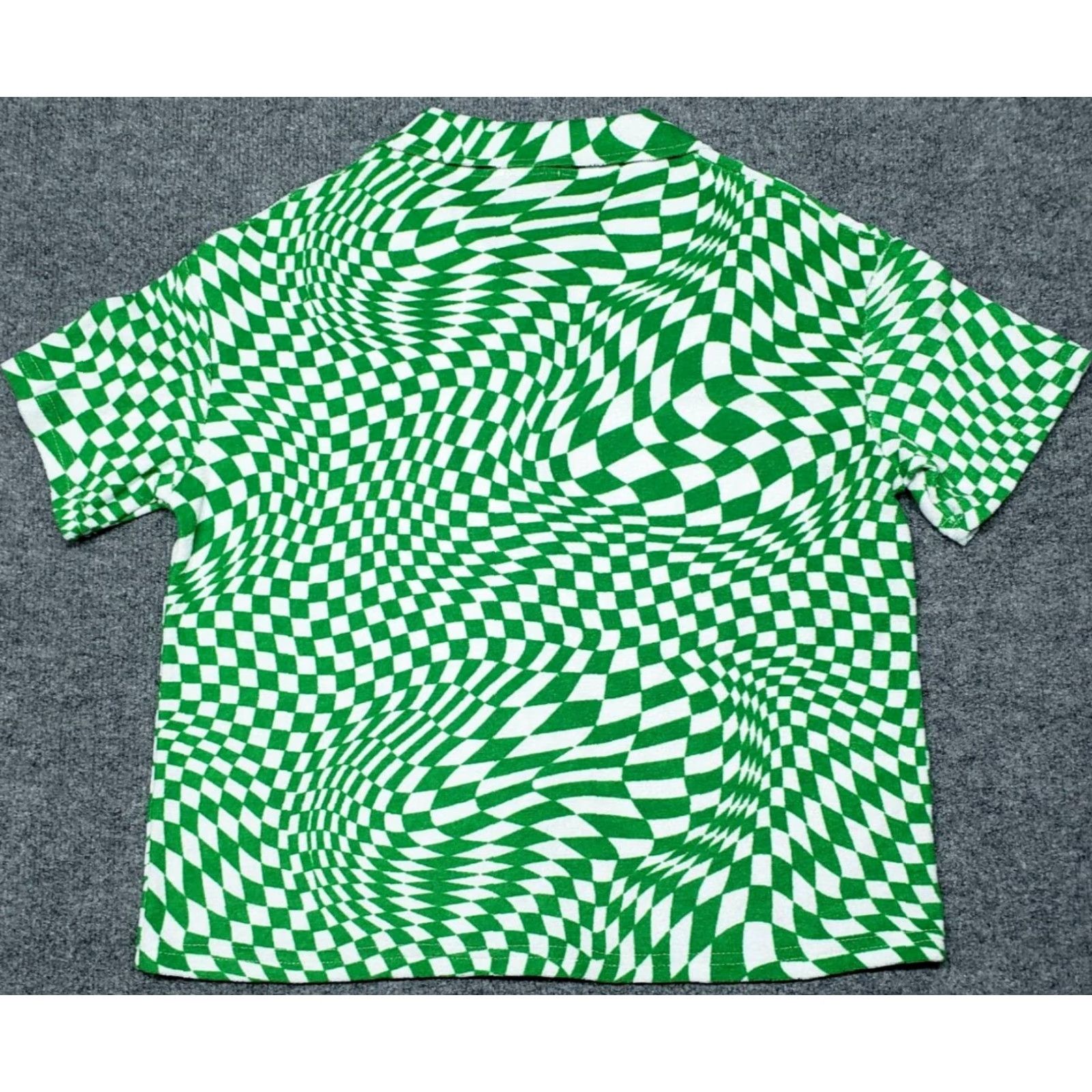 Vintage Rue21 Button-Up Shirt Blouse Womens XS Green Checkered Short Sleeve Collared New Size XS / US 0-2 / IT 36-38 - 7 Thumbnail