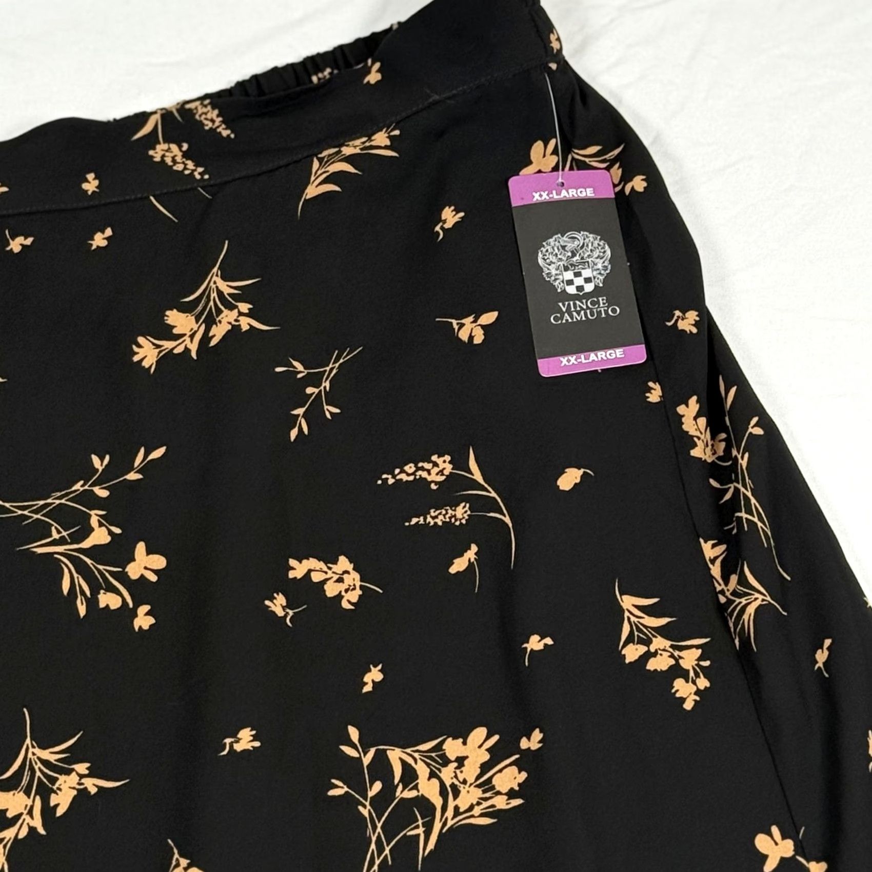 Vince Camuto Vince Camuto Midi Skirt 2XL Floral A-Line Elastic Waist Office Work Womens Size 40" / US 18 - 2 Thumbnail