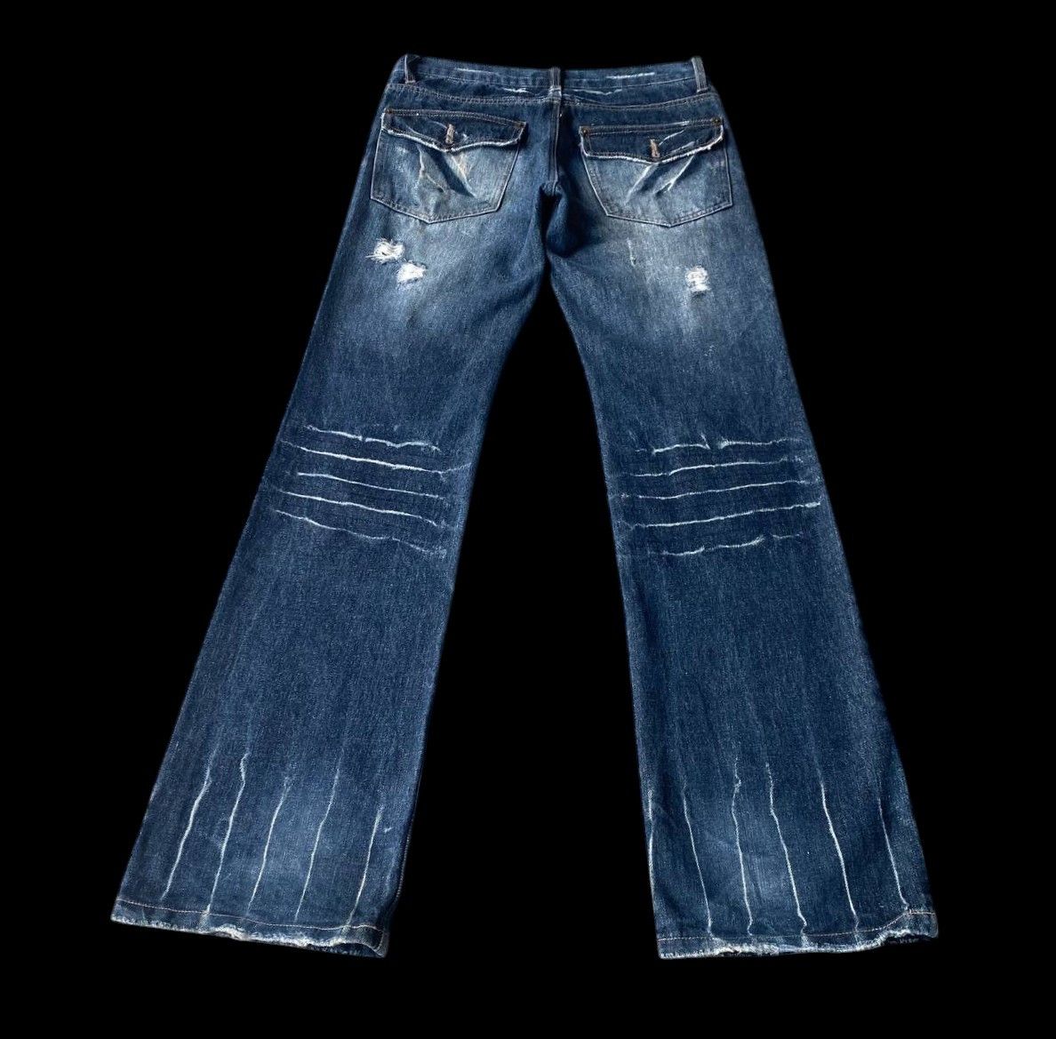 LOWBOX ARCHIVE Lowbox "Shredded" Distressed Flare Cyberpunk Size US 29 - 11 Thumbnail