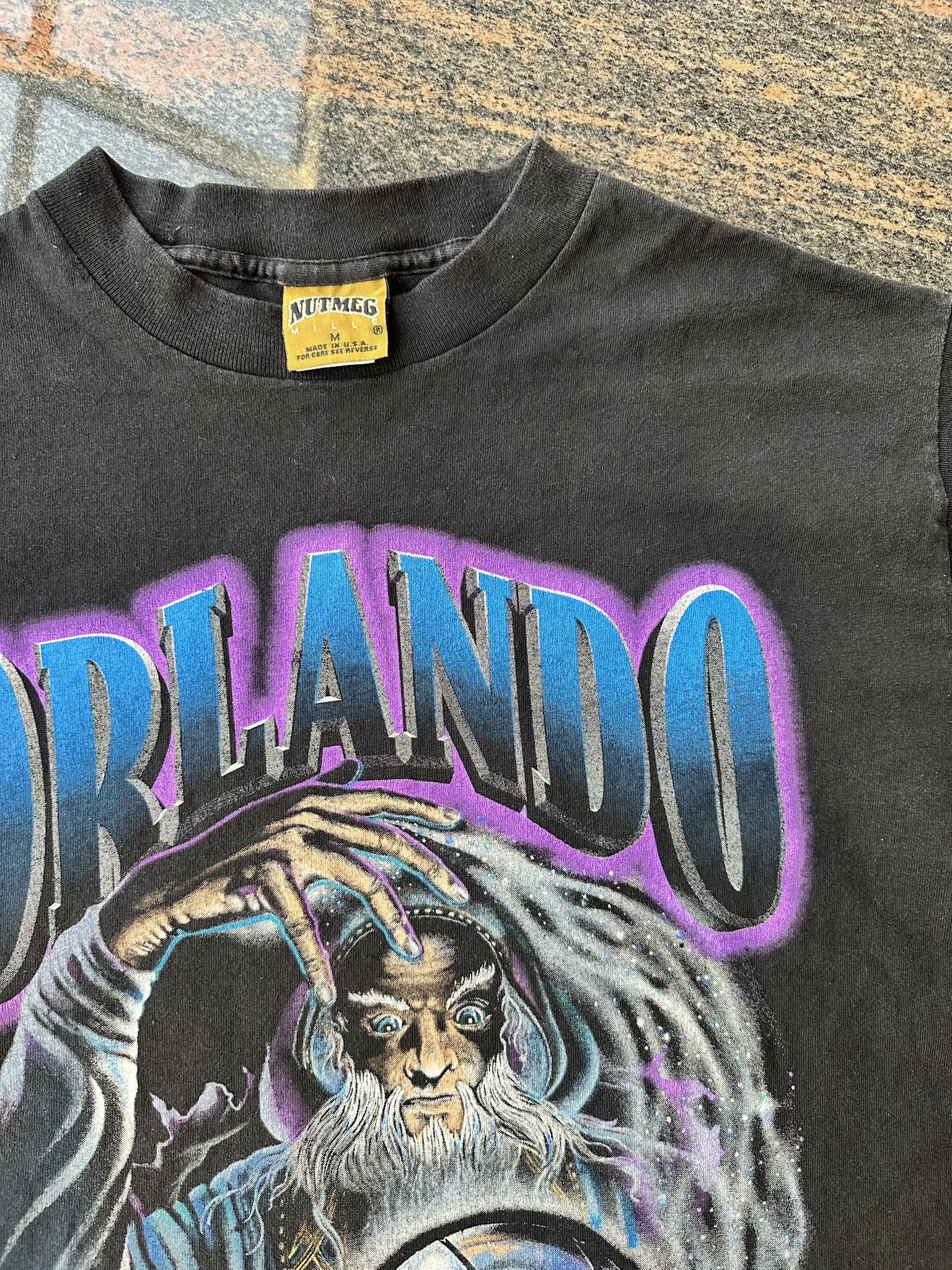 NBA × Nutmeg × Vintage 1993 Orlando Magic Wizard T-Shirt Size US M / EU 48-50 / 2 - 5 Thumbnail