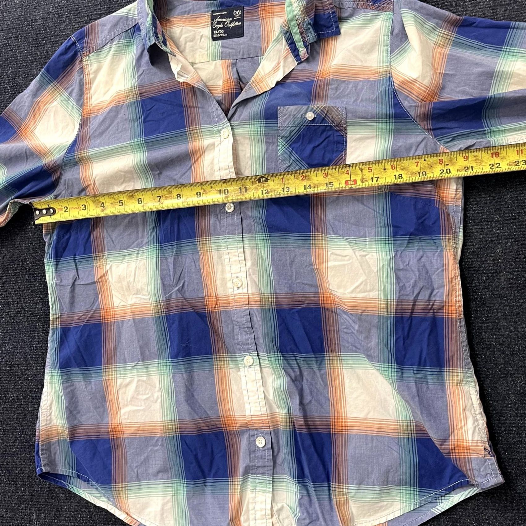 American Eagle Outfitters Y2K American Eagle Shirt Womens XL Multicolor Plaid Long Sleeve Button Up Size XL / US 12-14 / IT 48-50 - 6 Thumbnail