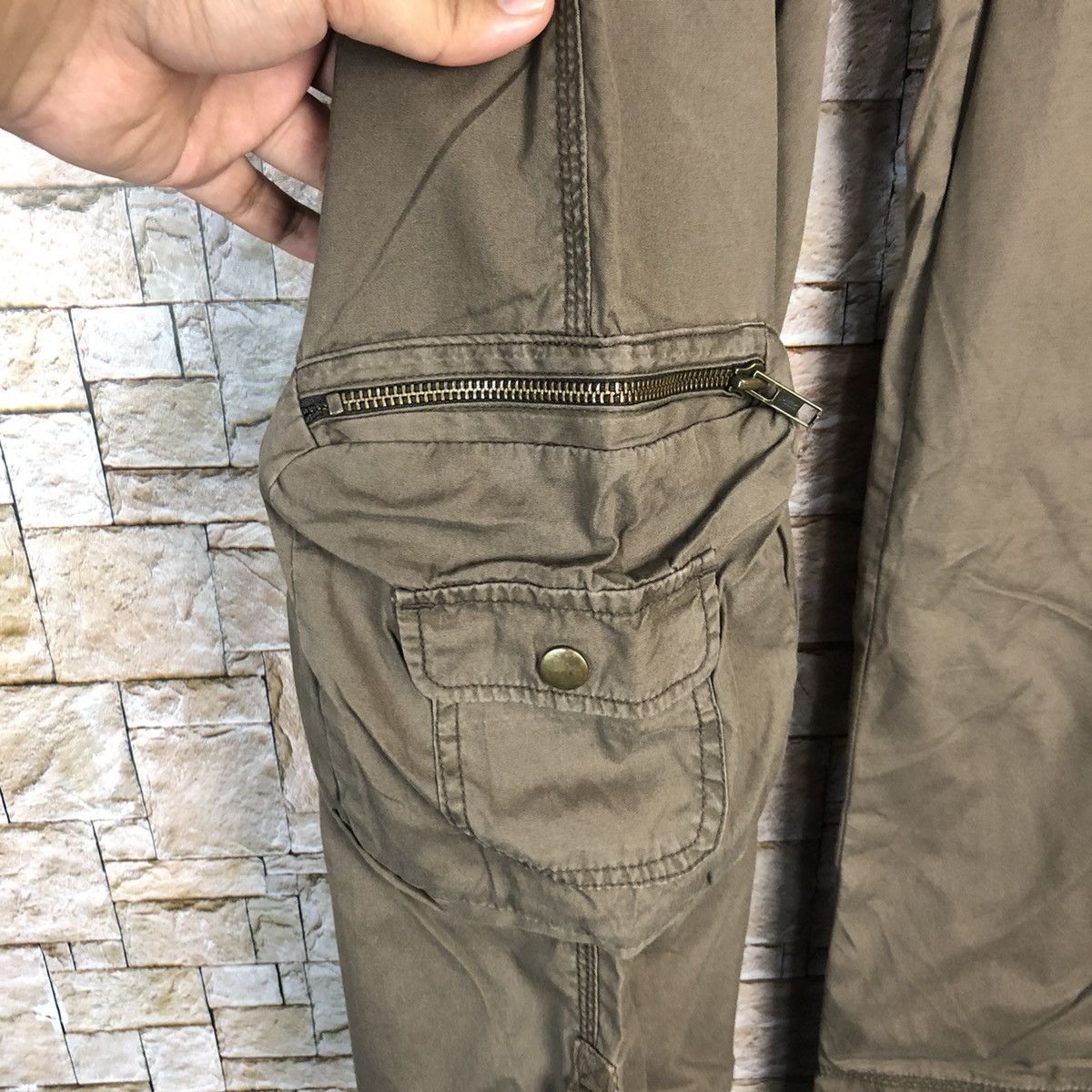 Japanese Brand Livre Claire Dark Brown Cargo Multipocket Pants #A336 Size US 27 - 11 Thumbnail
