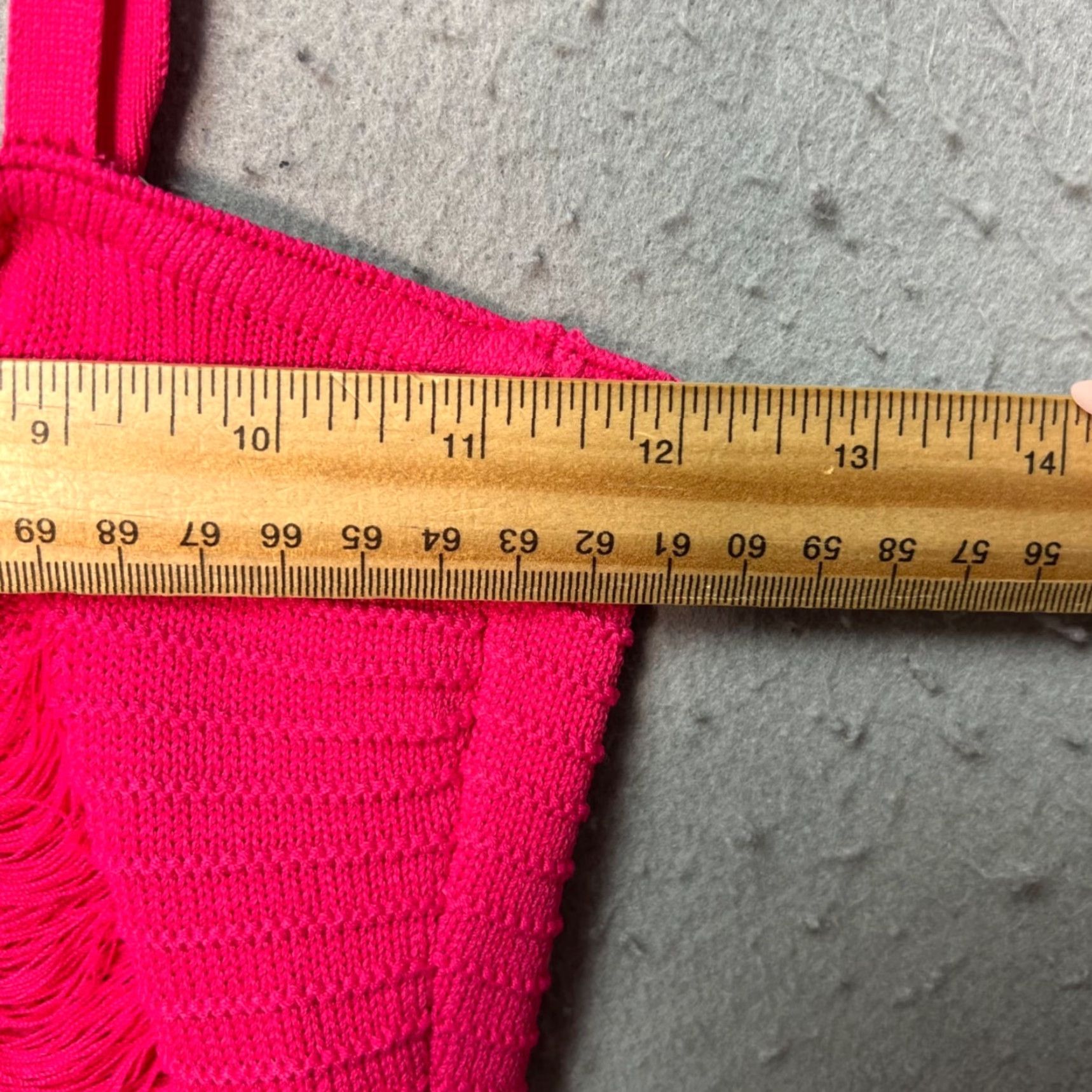 Vintage Maniere De Voir Womens Small Pink Ruched Knit Mini Dress Straps Adjustable Sleeveless Short Dress 90s? Size S / US 4 / IT 40 - 5 Thumbnail