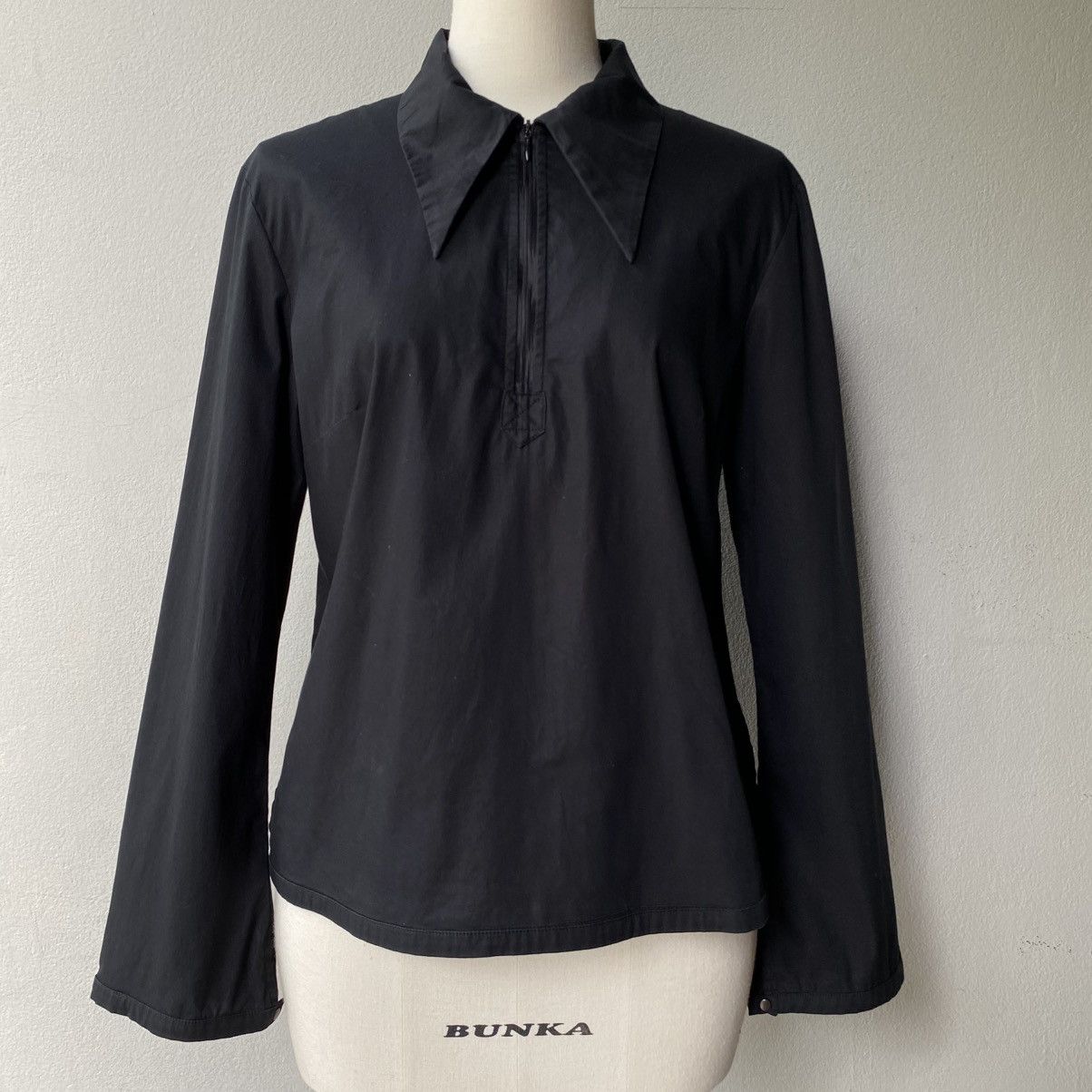 Cop Copine COP. COPINE Black Zip-Collar Blouse Size XS / US 0-2 / IT 36-38 - 1 Thumbnail