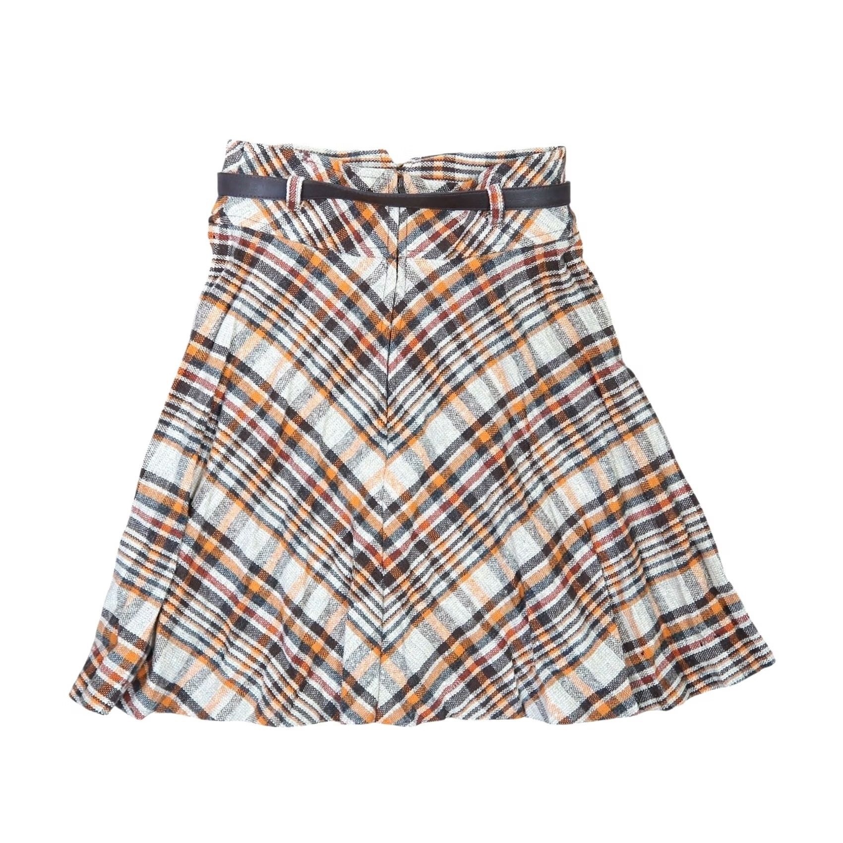Vintage VINTAGE Tami Plaid Wool Pleated Mini Skirt 60s 70s Brown Tan Orange XS Women 25" High Waist Zip Back Bohemian Fall Winter Ul mi- 20" Length Women Size 26" / US 2 / IT 38 - 3 Thumbnail