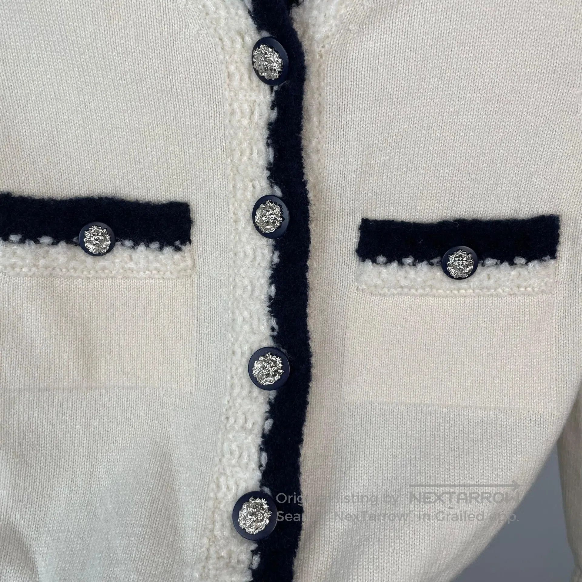 Chanel Chanel Beige and Black Edge Long Sleeve Cashmere Knit Open Size XXS / US 00 / IT 34 - 5 Thumbnail