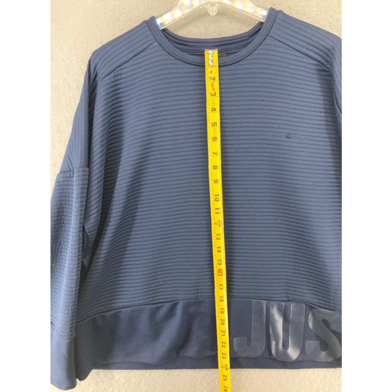 Nike Nike Dri-Fit Long Sleeve Shirt XL Blue Ribbed Spellout Womens Size XL / US 12-14 / IT 48-50 - 3 Thumbnail