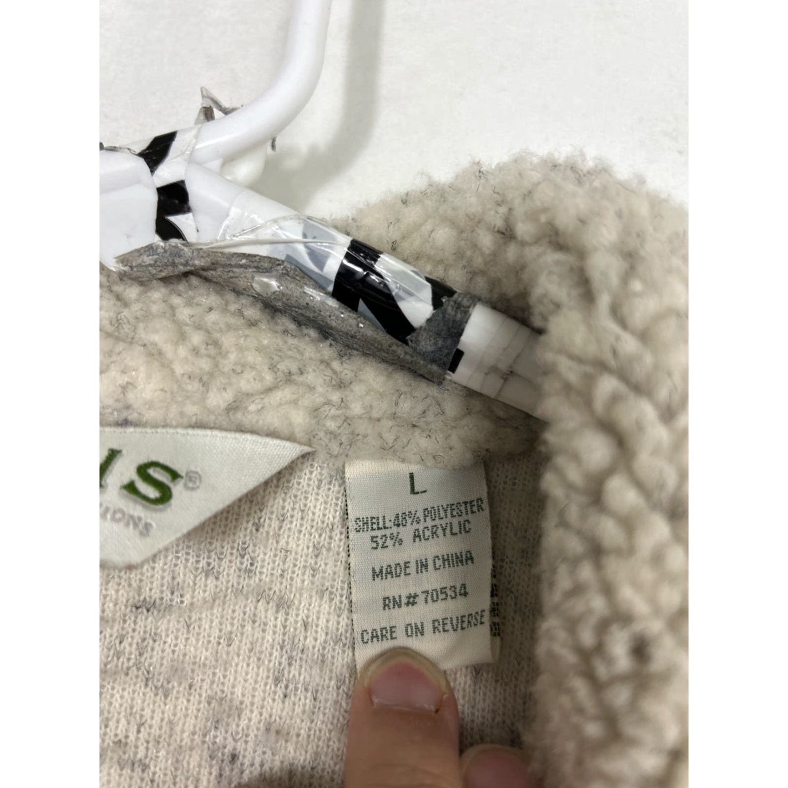 Orvis Orvis Womens Jacket L Ivory Marled Button Front With Brocade Details Stained Size L / US 10 / IT 46 - 6 Thumbnail