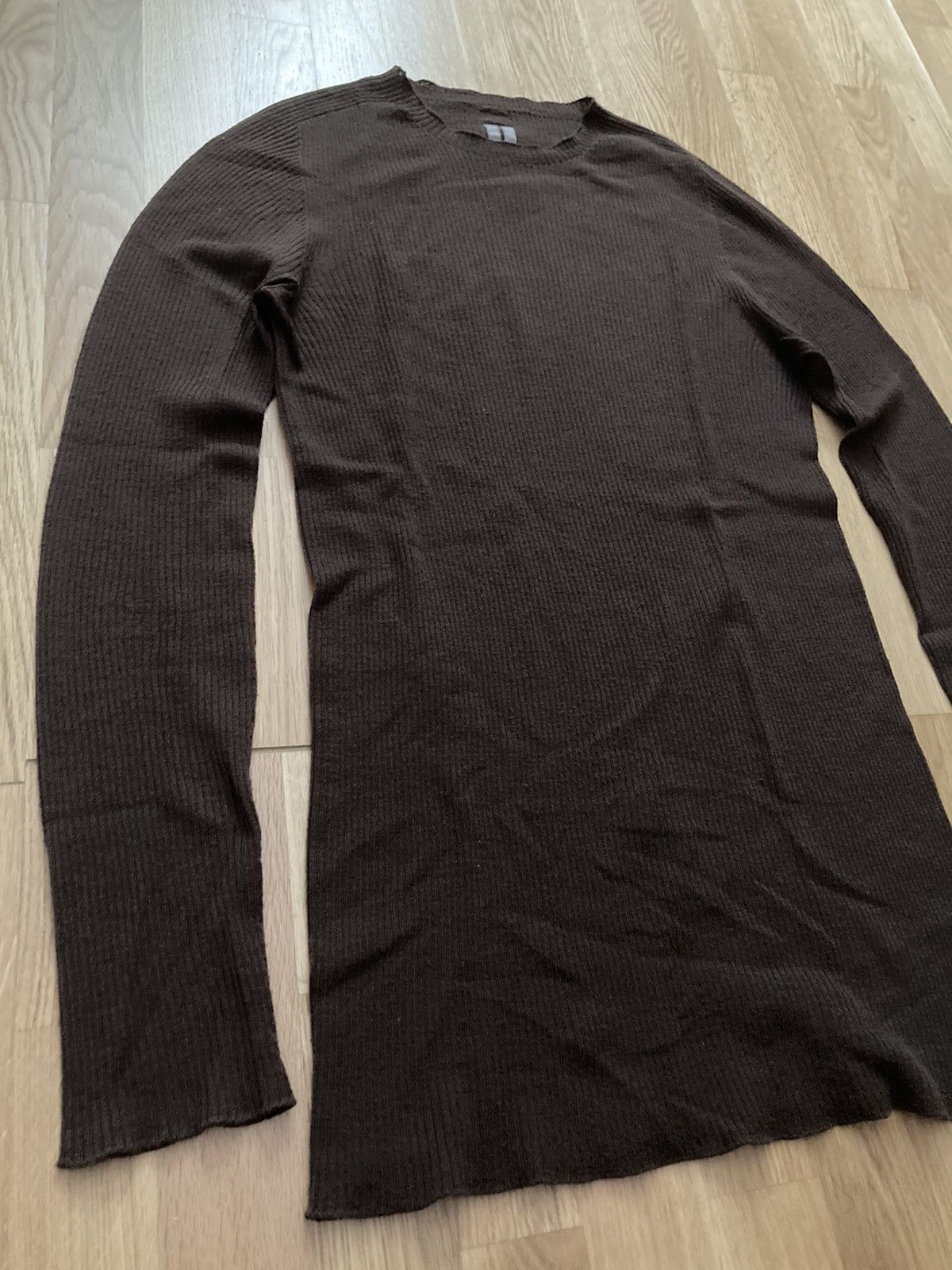 Rick Owens F/W 23 "LUXOR" Ribbed Brown Wool Sweater Rick Owens L Size US L / EU 52-54 / 3 - 5 Thumbnail