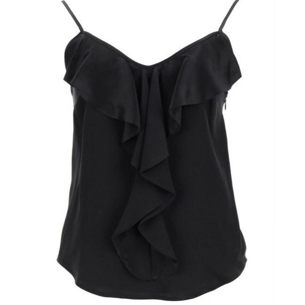 Max Mara $595 New Max Mara 6 Silk Satin Camisole Edile Tank Top Ruffl Size M / US 6-8 / IT 42-44 - 4 Thumbnail