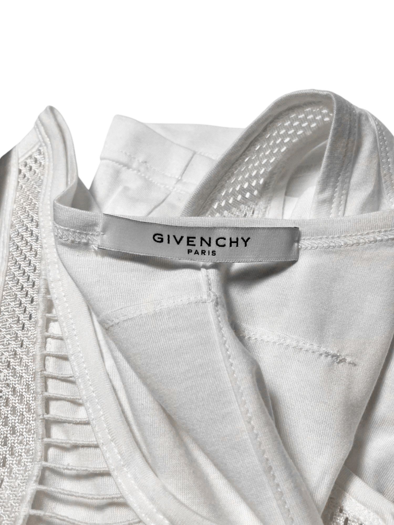 Givenchy by Riccardo Tisci 2000's Intarsia Embroidered White Tank Top Size M / US 6-8 / IT 42-44 - 6 Thumbnail