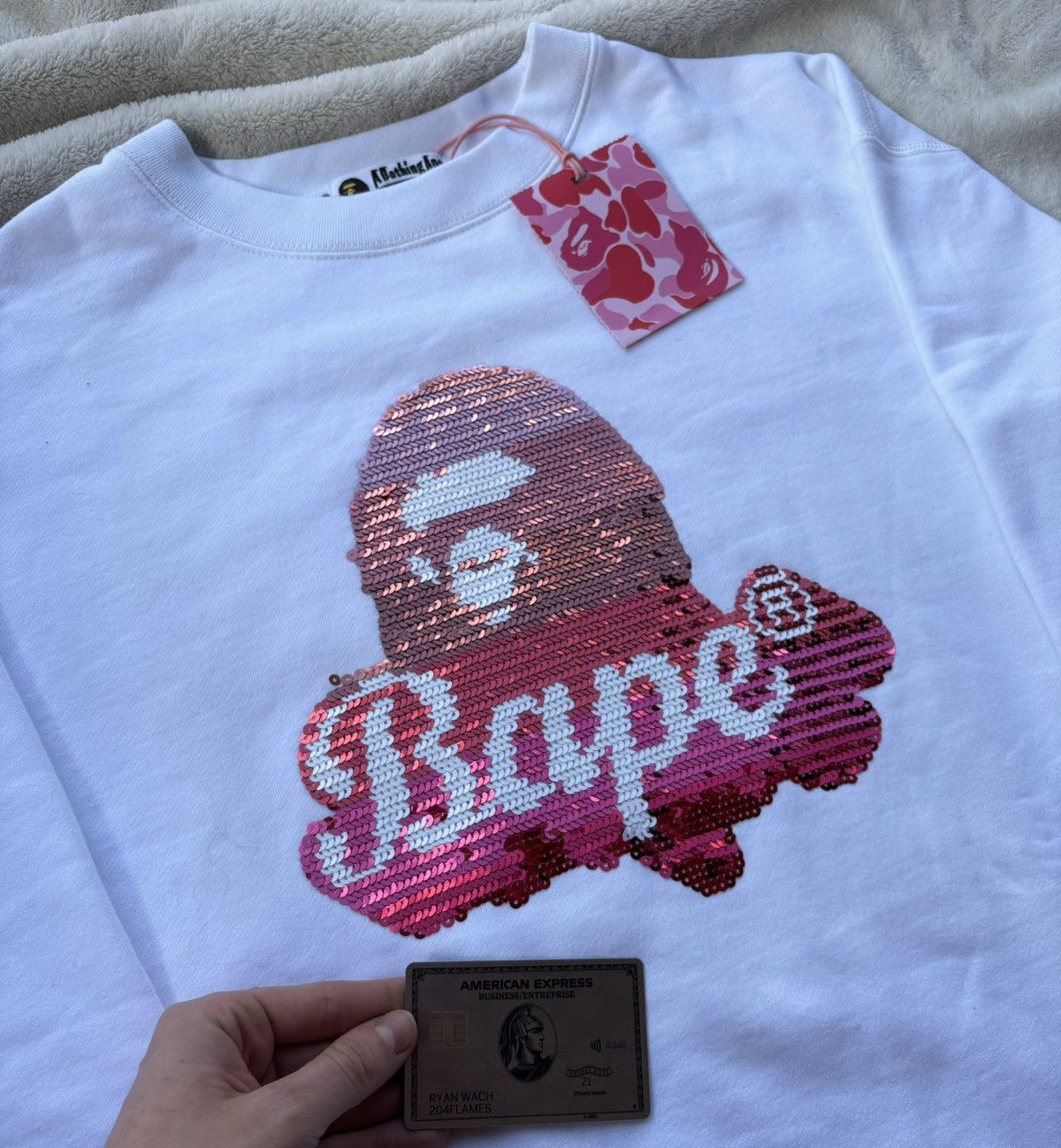 Bape Bape Sequin Logo Crewneck Sweater Size ONE SIZE - 2 Thumbnail