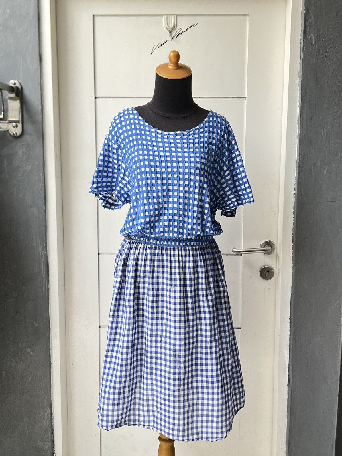 Zucca ZUCCA Blue Plaid Dress Size XS / US 0-2 / IT 36-38 - 1 Thumbnail