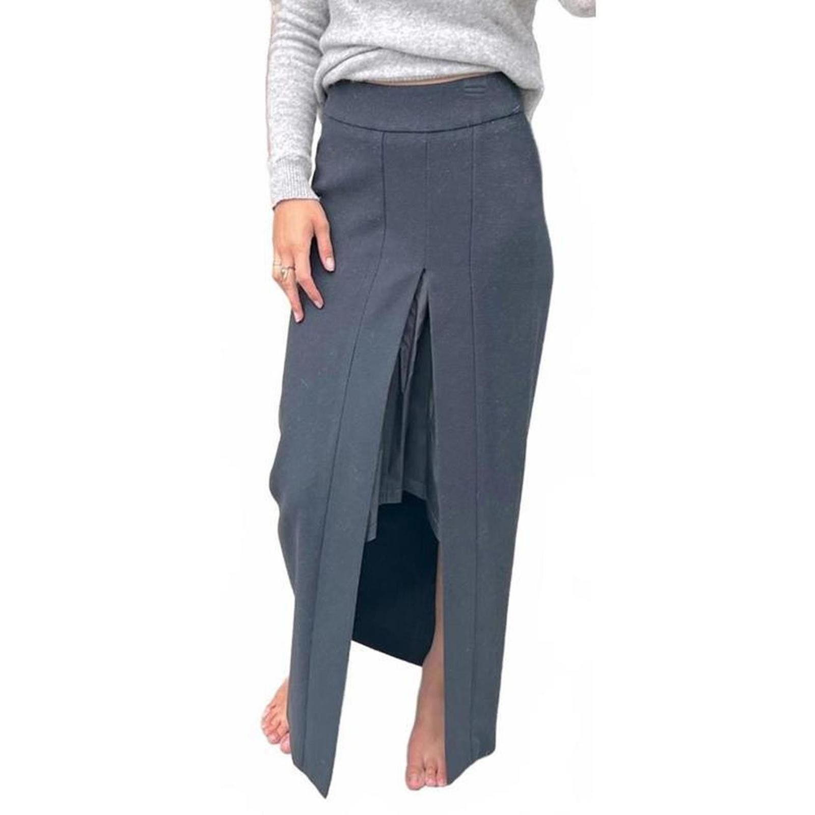 Dries Van Noten 36 Black Wool Pencil Skirt w/ Kick Slit