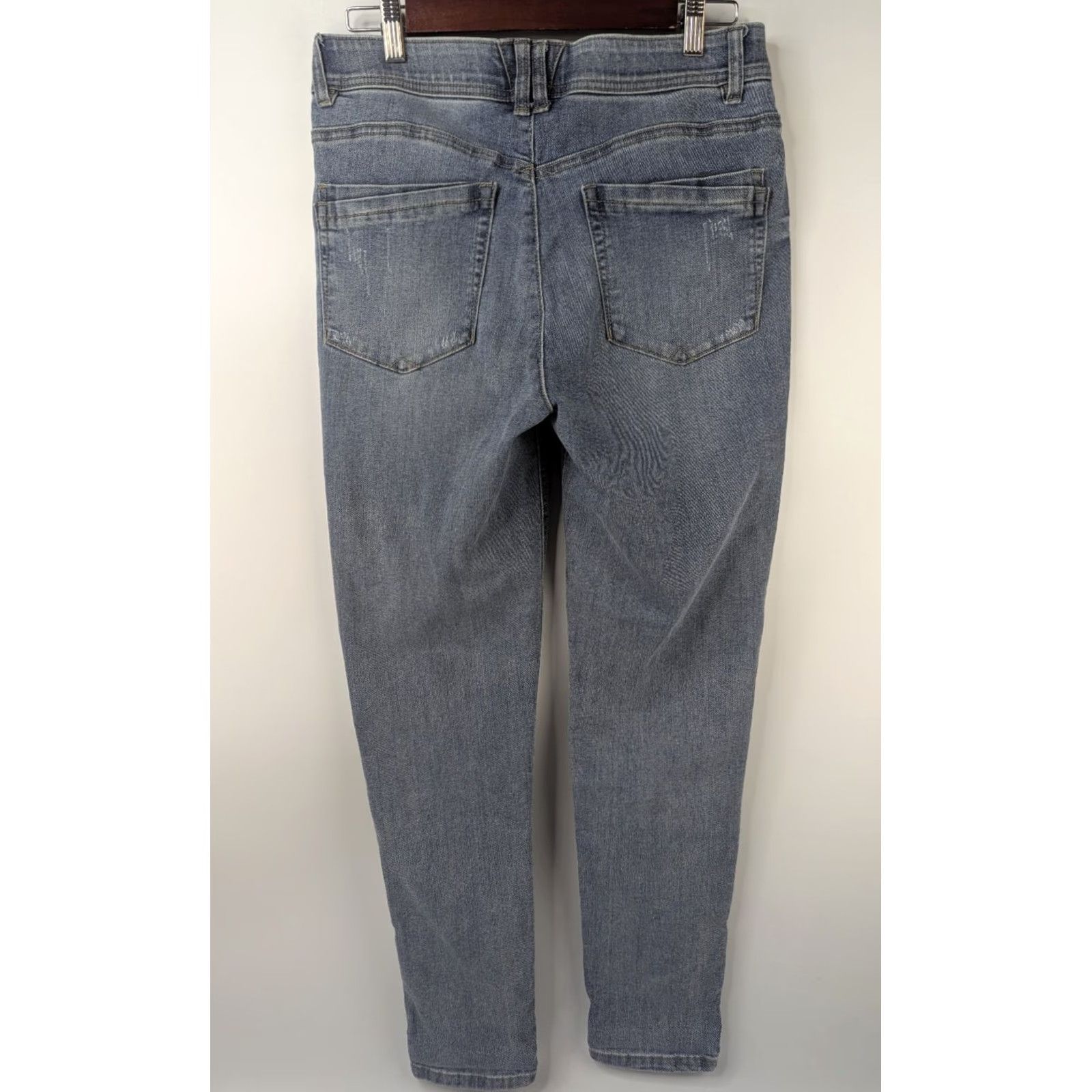 Vintage Democracy Jeans Ankle 8 Womens Medium Wash Blue Pop 5-Pocket Denim AB Technology Slim Stretch Regular Waist Mid Rise Shirts? Size 30" / US 8 / IT 44 - 4 Thumbnail