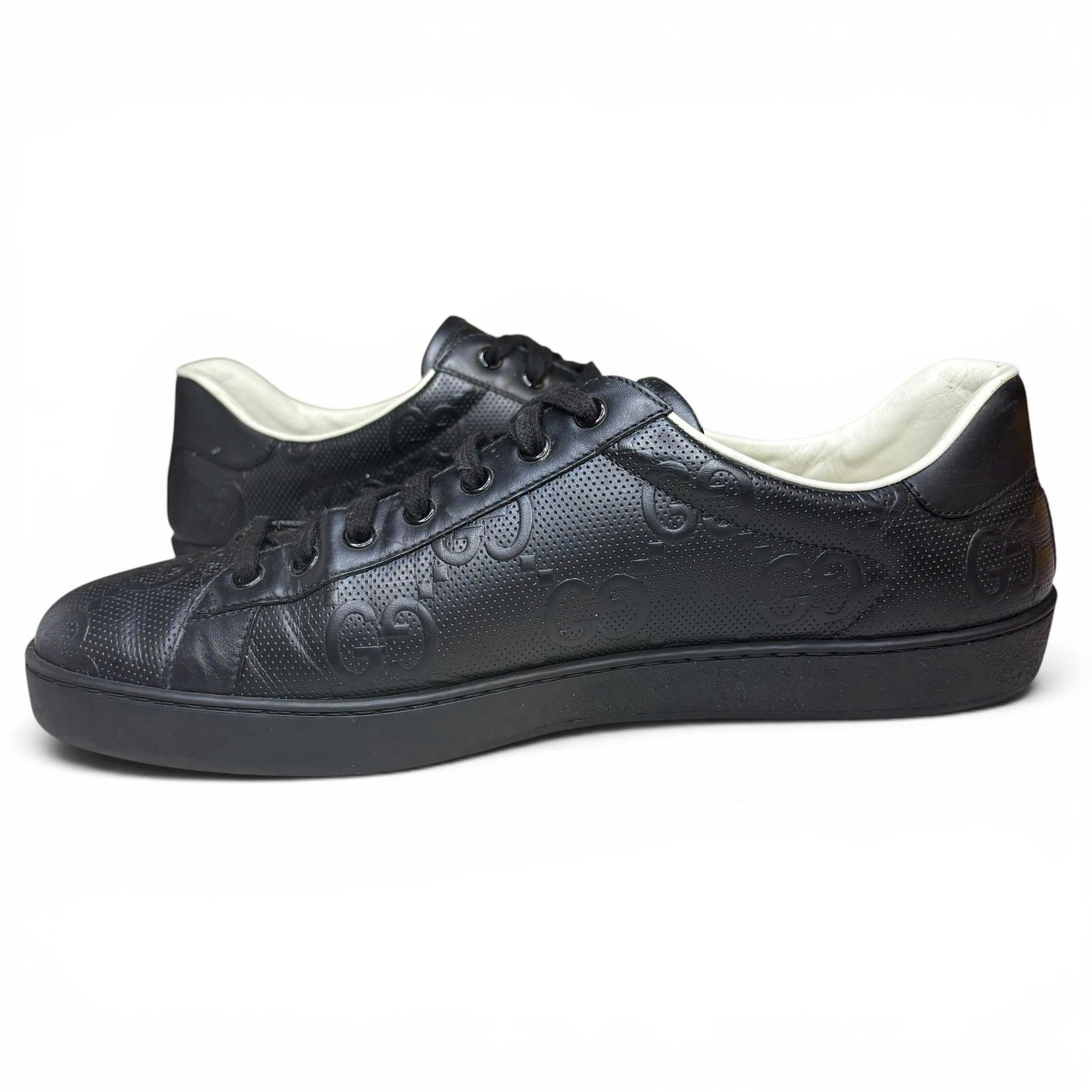Gucci Gucci Ace Black Monorgram Sneakers | Size 11G Size US 11.5 / EU 44-45 - 3 Thumbnail
