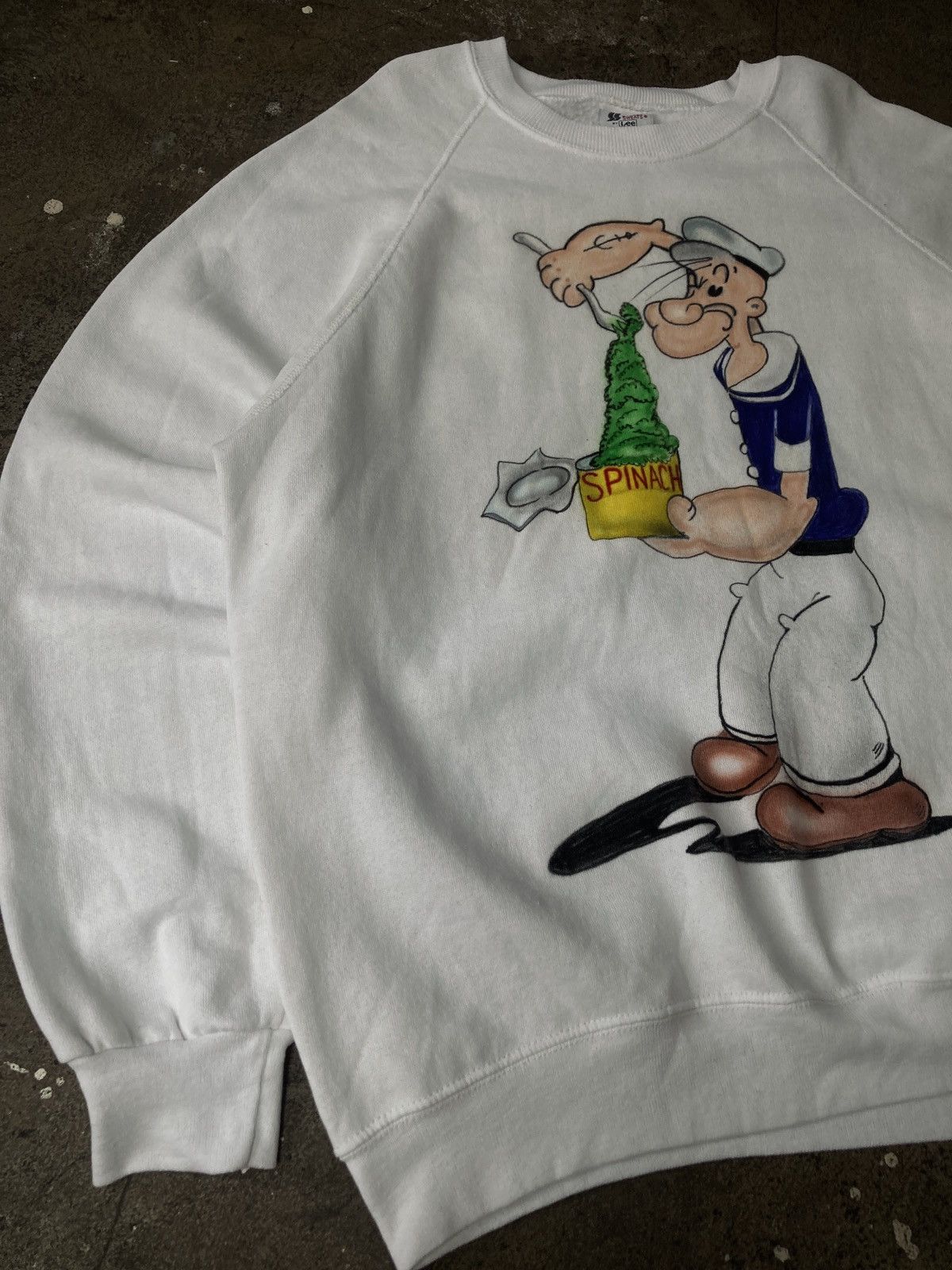 Lee × Vintage Vintage 90s Popeye Air Brushed Crewneck Size US XL / EU 56 / 4 - 2 Thumbnail