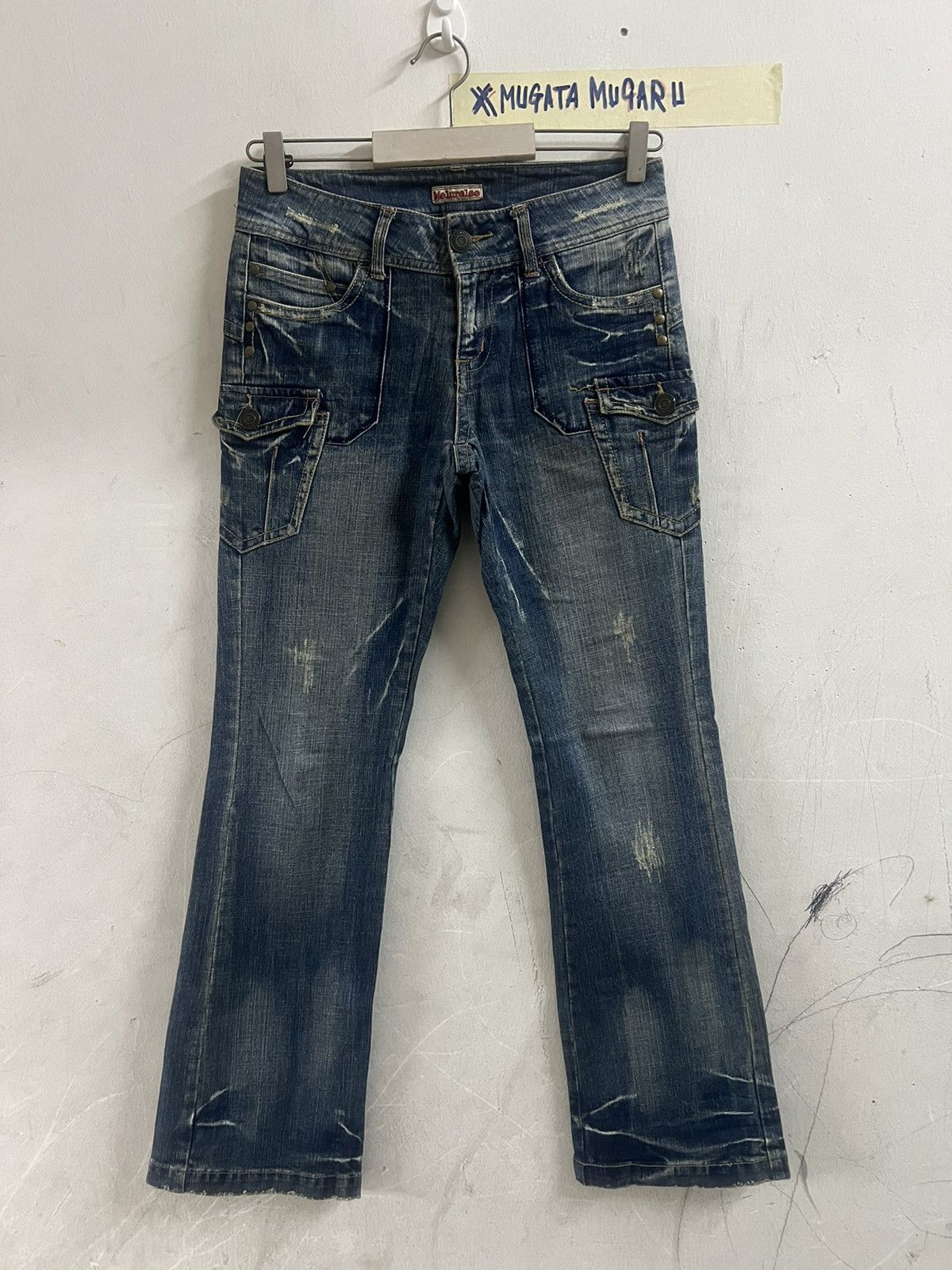 Designer × Japanese Brand FLARED🔥MELURELEE CARGO DISTRESSED DENIM PANT Size US 28 / EU 44 - 1 Thumbnail