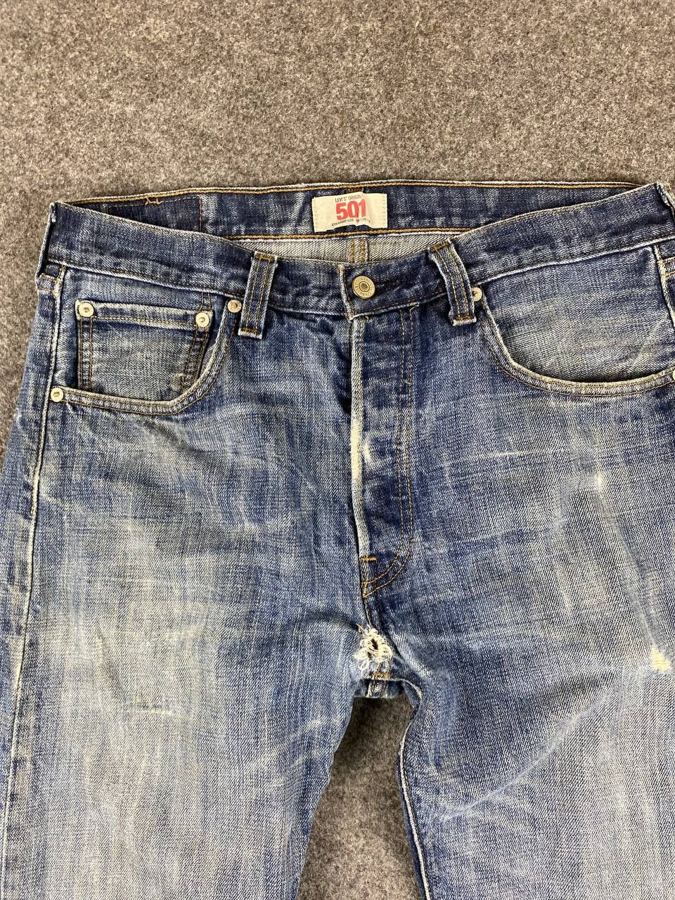 Levi's vintage levis 501 distressed denim nice design Size US 34 / EU 50 - 9 Thumbnail