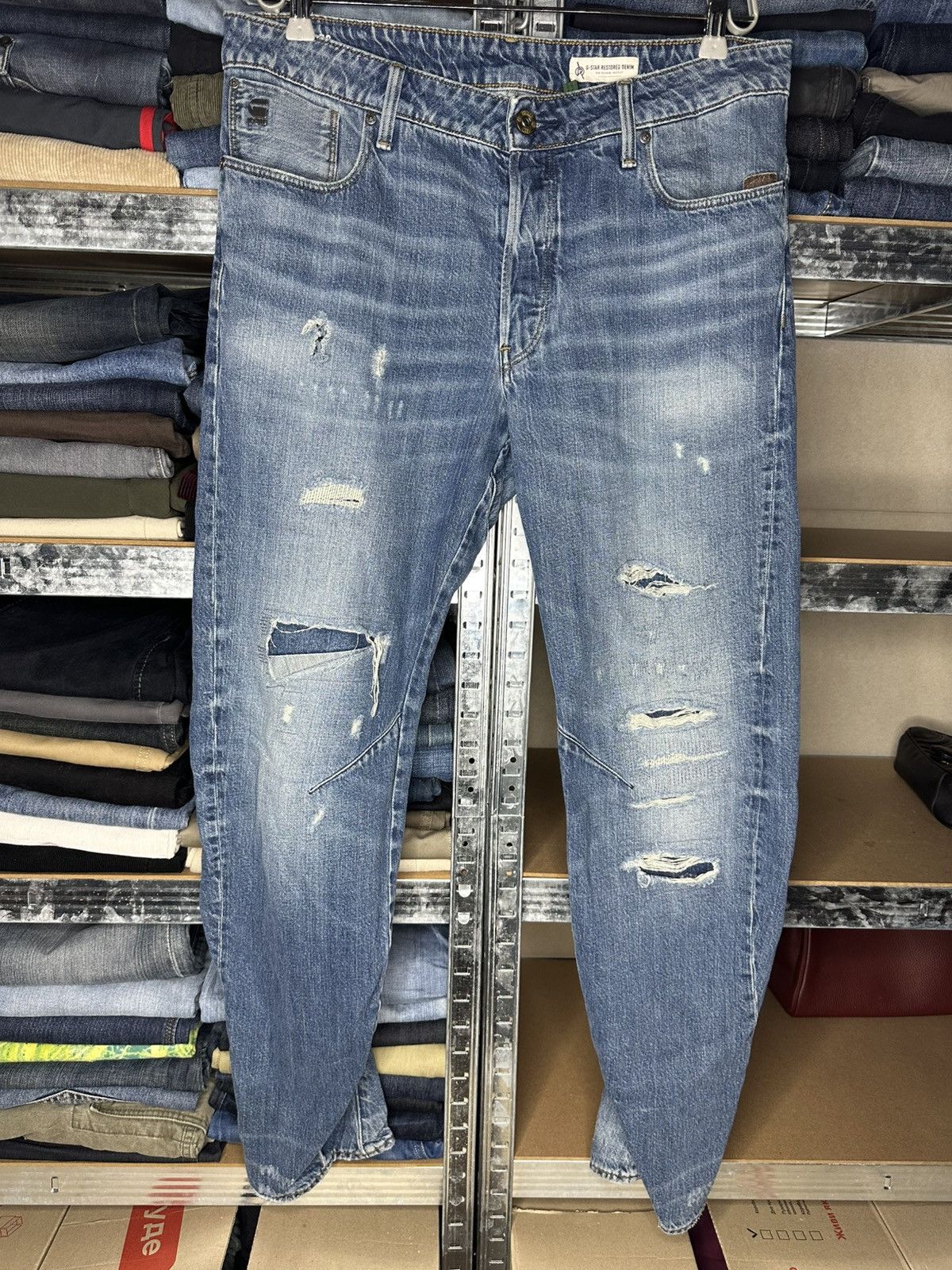 G-Star G-Star Raw Restored Denim Jeans Distressed Mens W34 L34 Size US 34 / EU 50 - 1 Thumbnail