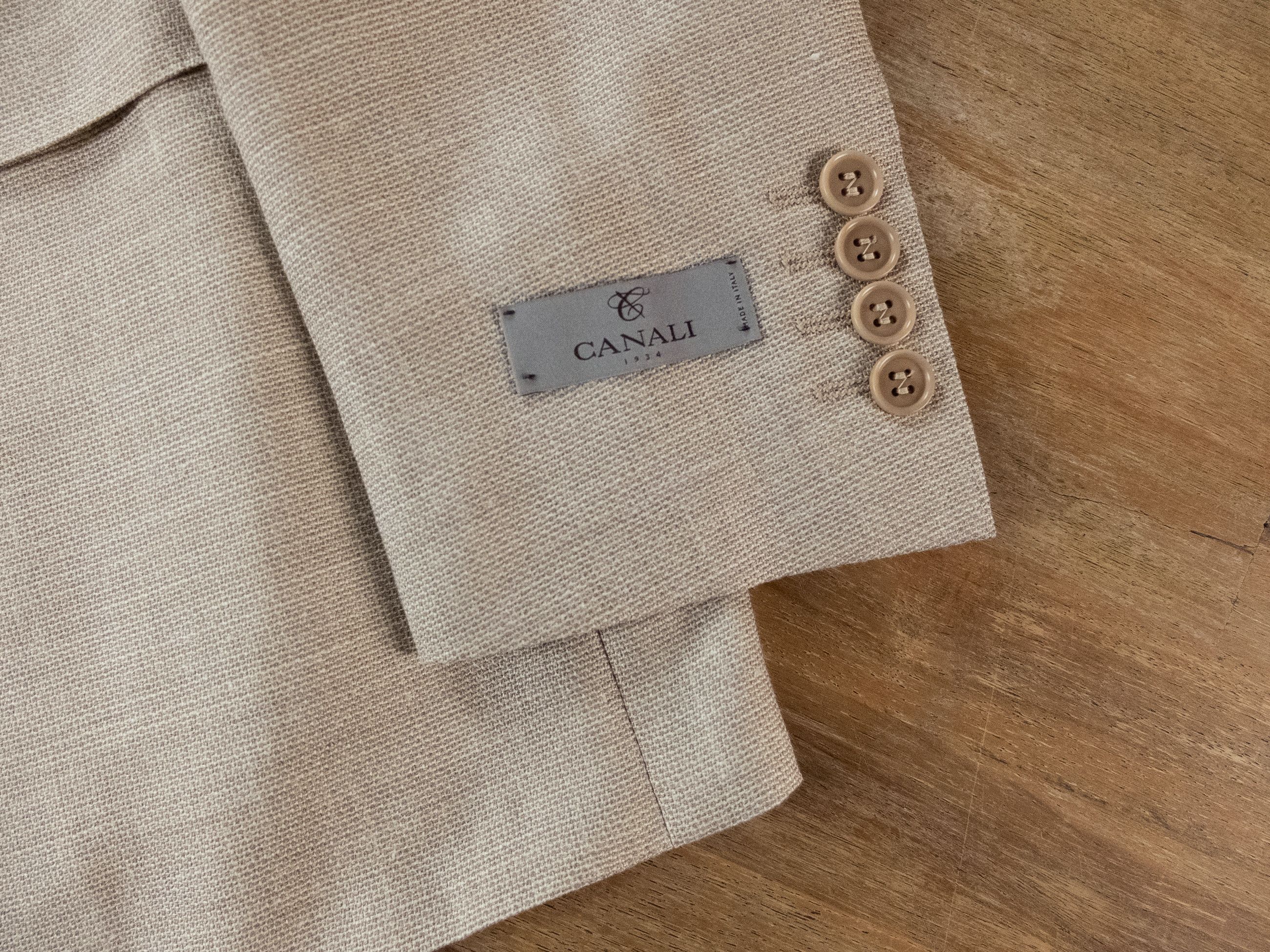 Canali CANALI beige wool silk linen blazer jacket Size 38 US / 48 Size 38R - 7 Thumbnail