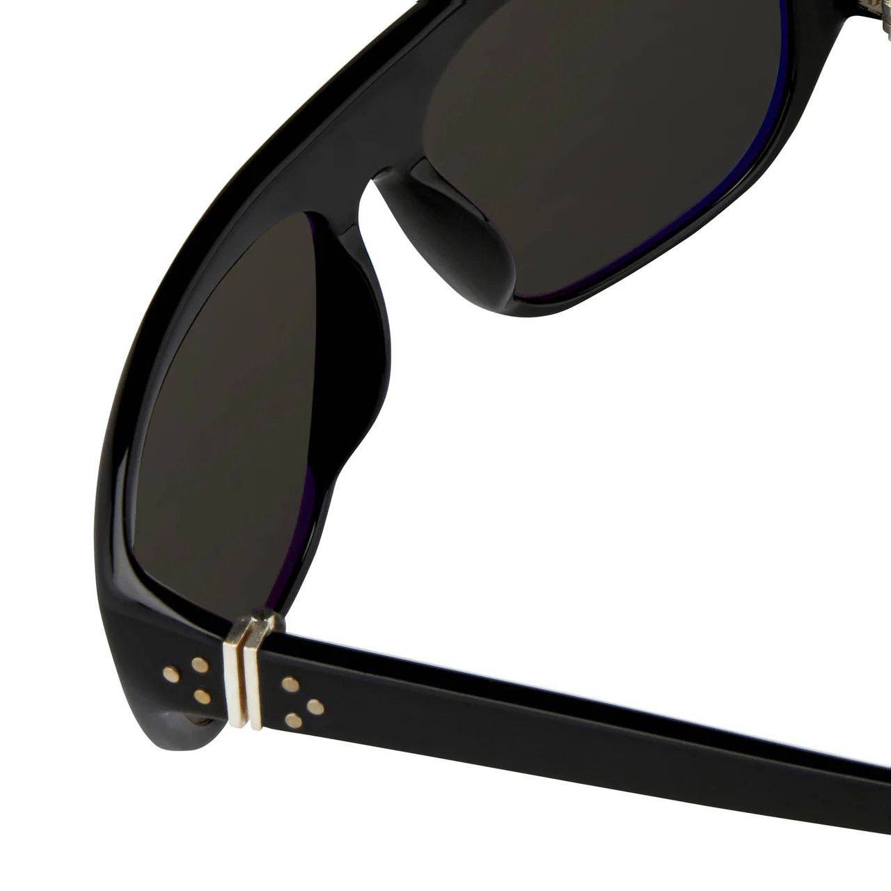 Ann Demeulemeester Ann Demeulemeester Sunglasses Flat Top Black and Grey Size ONE SIZE - 4 Thumbnail