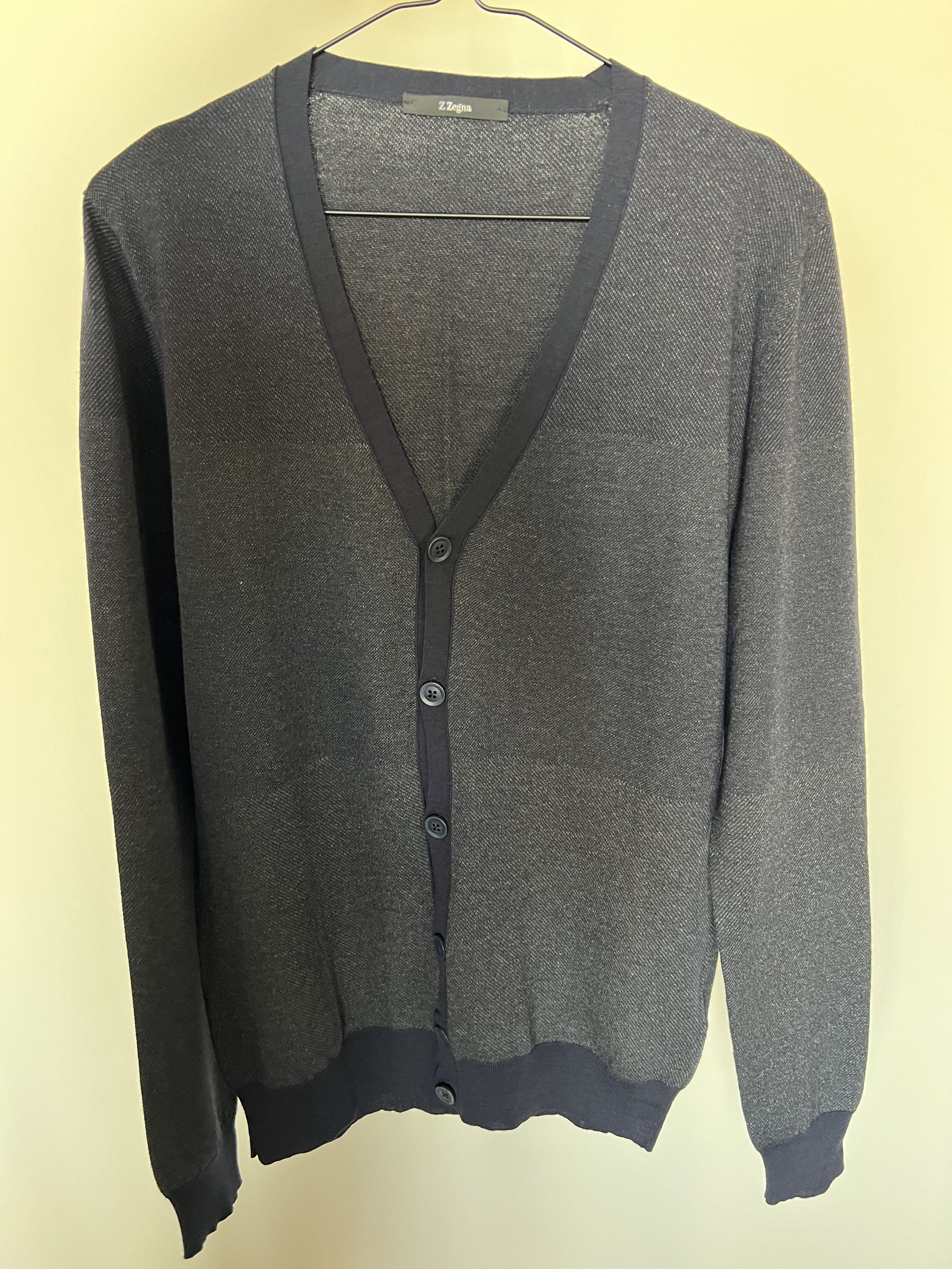 Ermenegildo Zegna Z Zegna Grey/Blue Cardigan Size US L / EU 52-54 / 3 - 1 Thumbnail