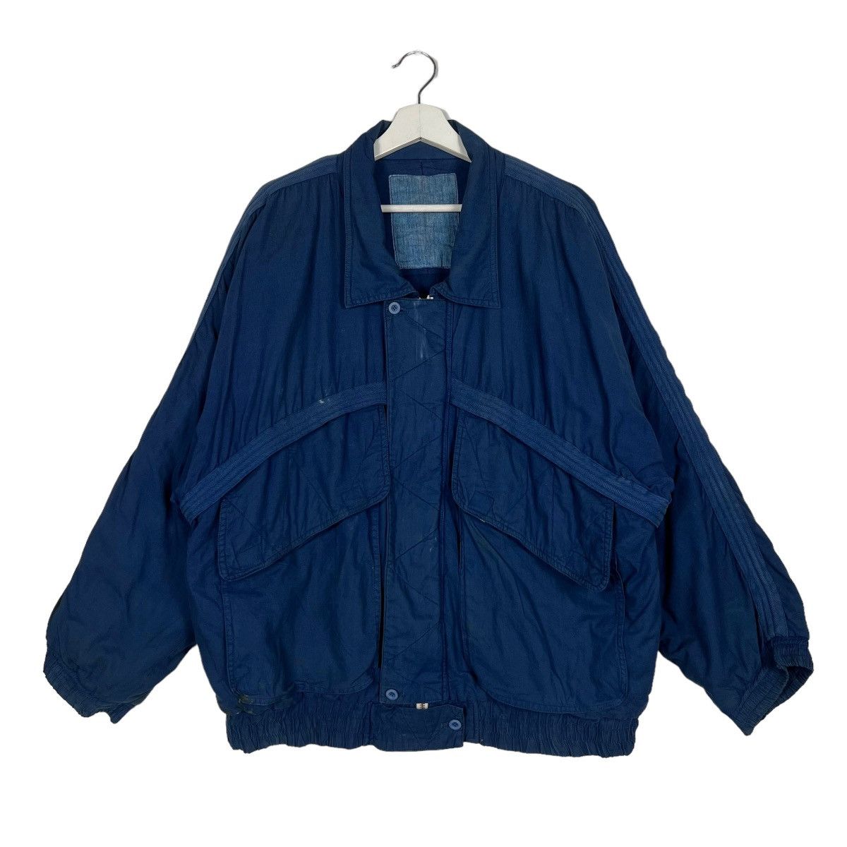 Issey Miyake 🔥 1980s VINTAGE IS ISSEY MIYAKE INDIGO BOMBER JACKET Size US L / EU 52-54 / 3 - 4 Thumbnail