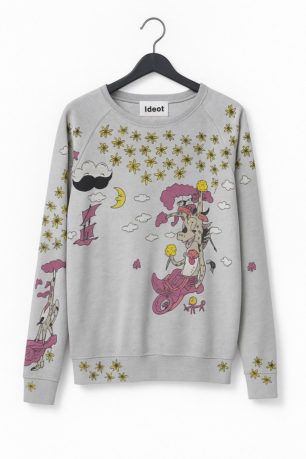 Japanese Brand Vintage IDEOT Japan 100% Cotton Graphic Print Sweater Size US M / EU 48-50 / 2 - 1 Thumbnail