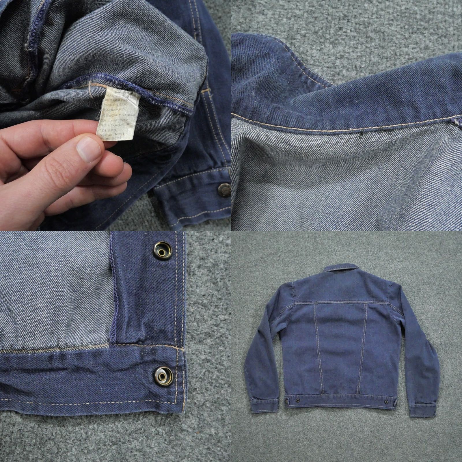 Denime VINTAGE Hi Gear Jacket Womens M Blue Denim Trucker Snap 70s Size 32" / US 10 / IT 46 - 8 Thumbnail