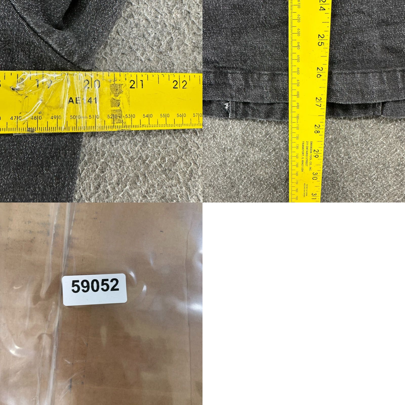 Denim & Co. VINTAGE Denim & Co Jacket Womens L Black Denim Coat Mid-Length Dark Wash 90s Biker Size 36" / US 14 / IT 50 - 9 Thumbnail