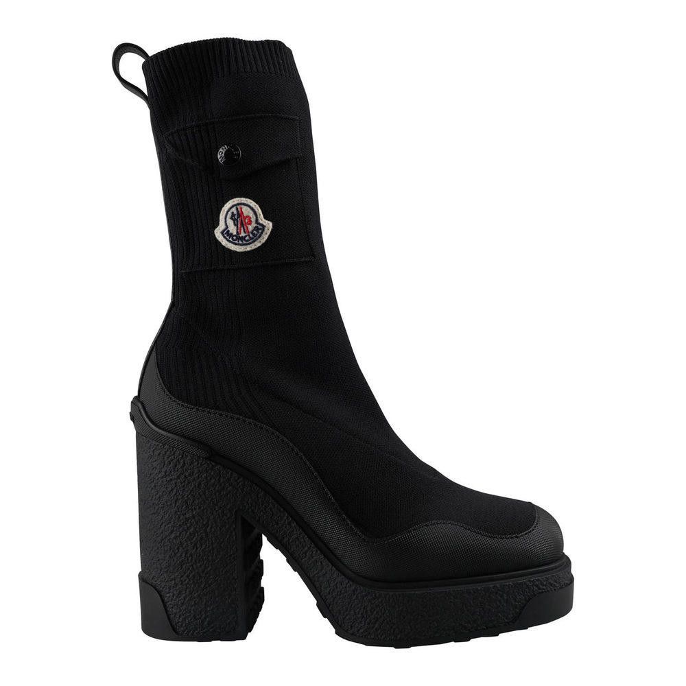 MONCLER BLACK SPLORA ANKLE BOOT SIZE 38