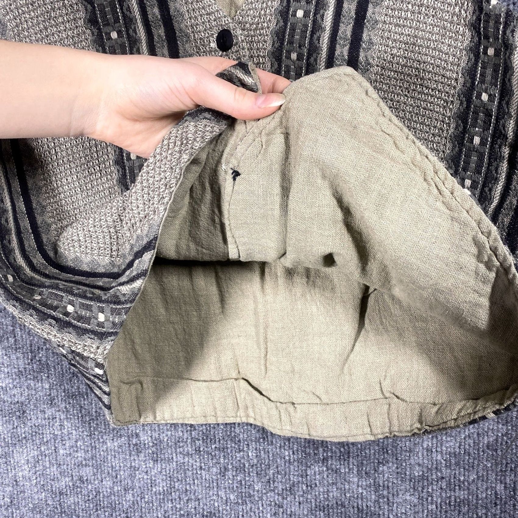 Vintage VINTAGE Yessica Vest Women L 60s 70s 100% Cotton Gray Hippie Boho Vest Womens Size L / US 10 / IT 46 - 5 Thumbnail