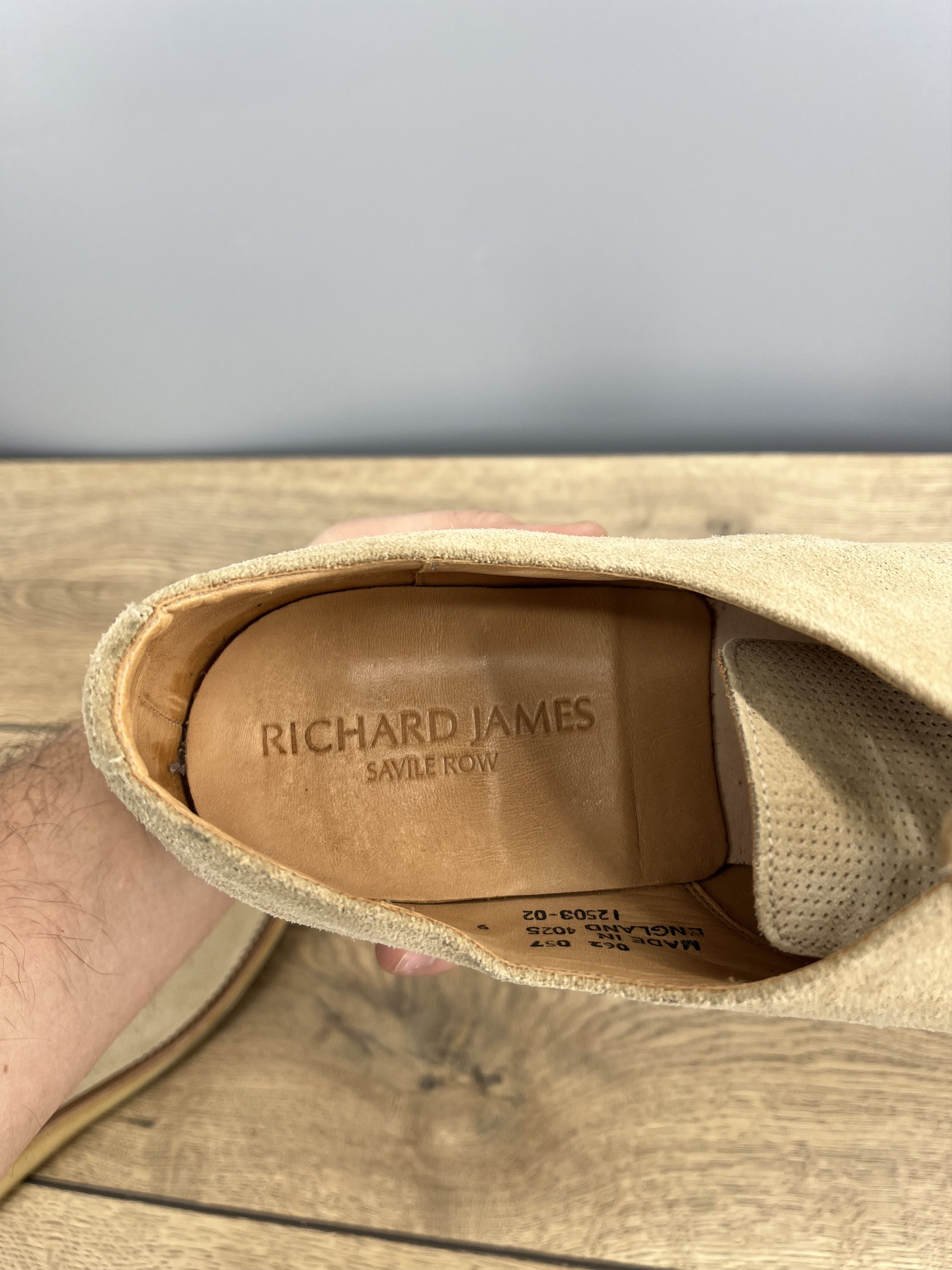 Richard James Richard James Savile Row Suede Derby Shoes Beige UK 9 Size US 9 / EU 42 - 11 Thumbnail