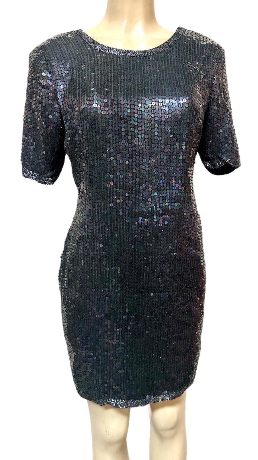 Other Sequined Dress Peacock Gray size Size L / US 10 / IT 46 - 1 Preview